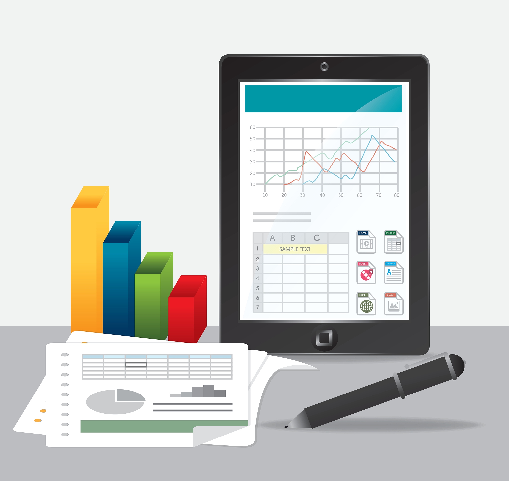 报表联动：无线专业下类型筛选数据