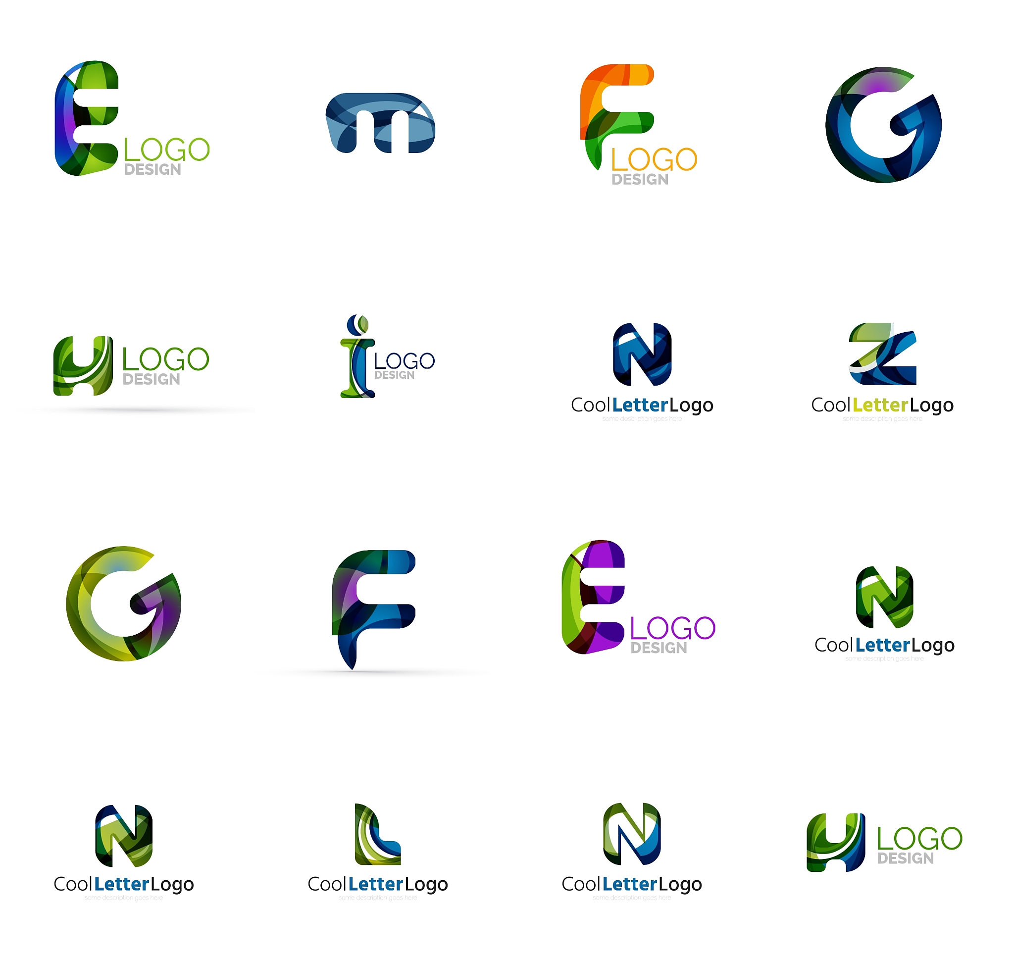 set of universal company logo ideas business icon