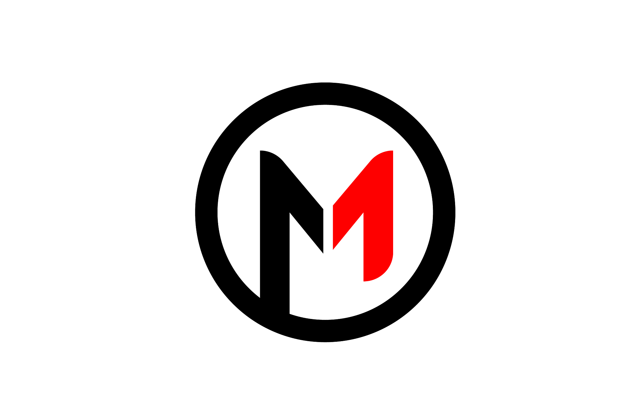 design circle alphabet letter m for company