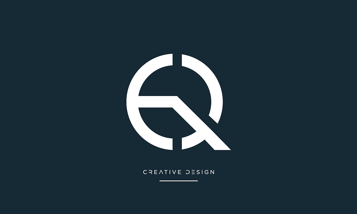 qe, eq字母抽象图标标志矢量字母组合