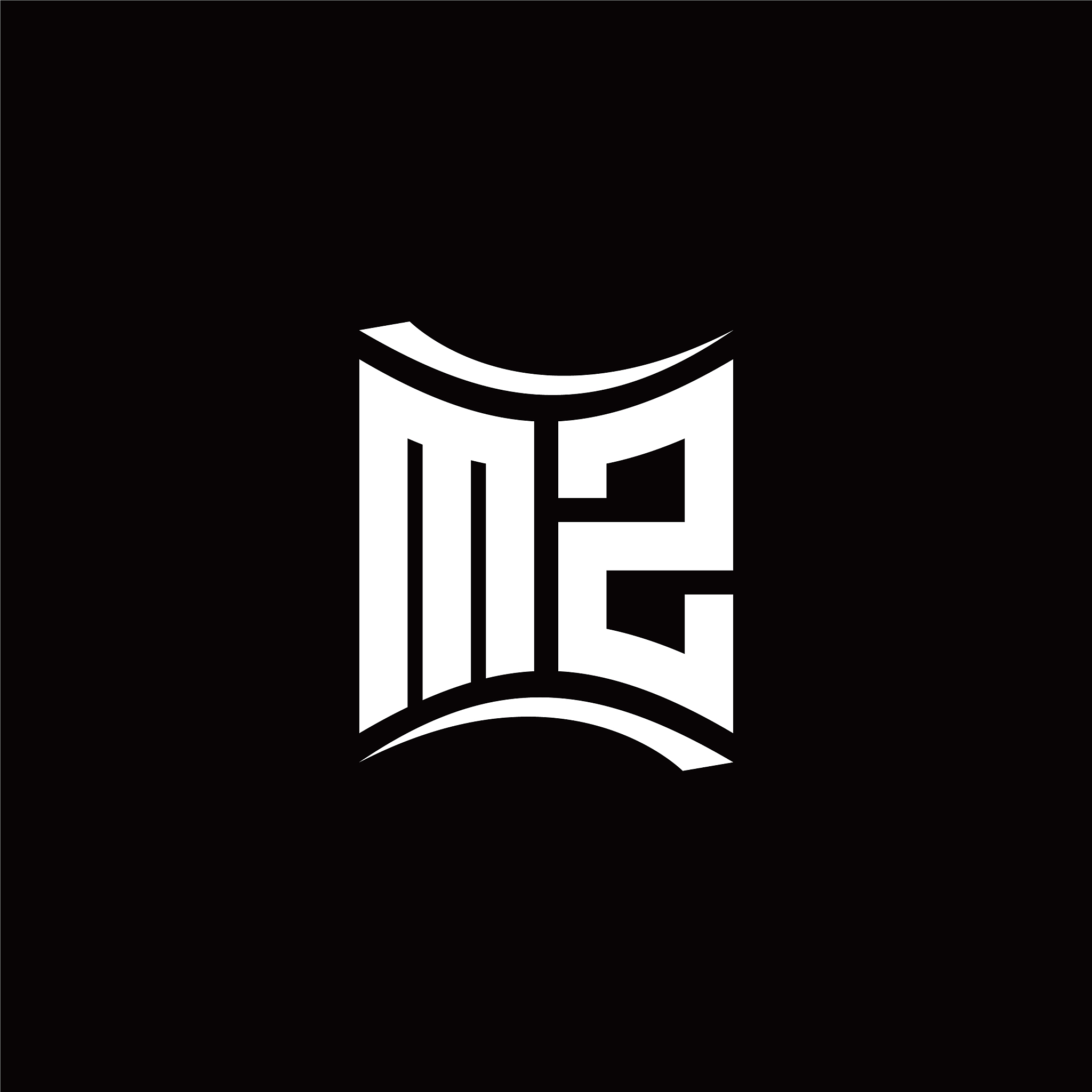 m z initial letter logo design modern template