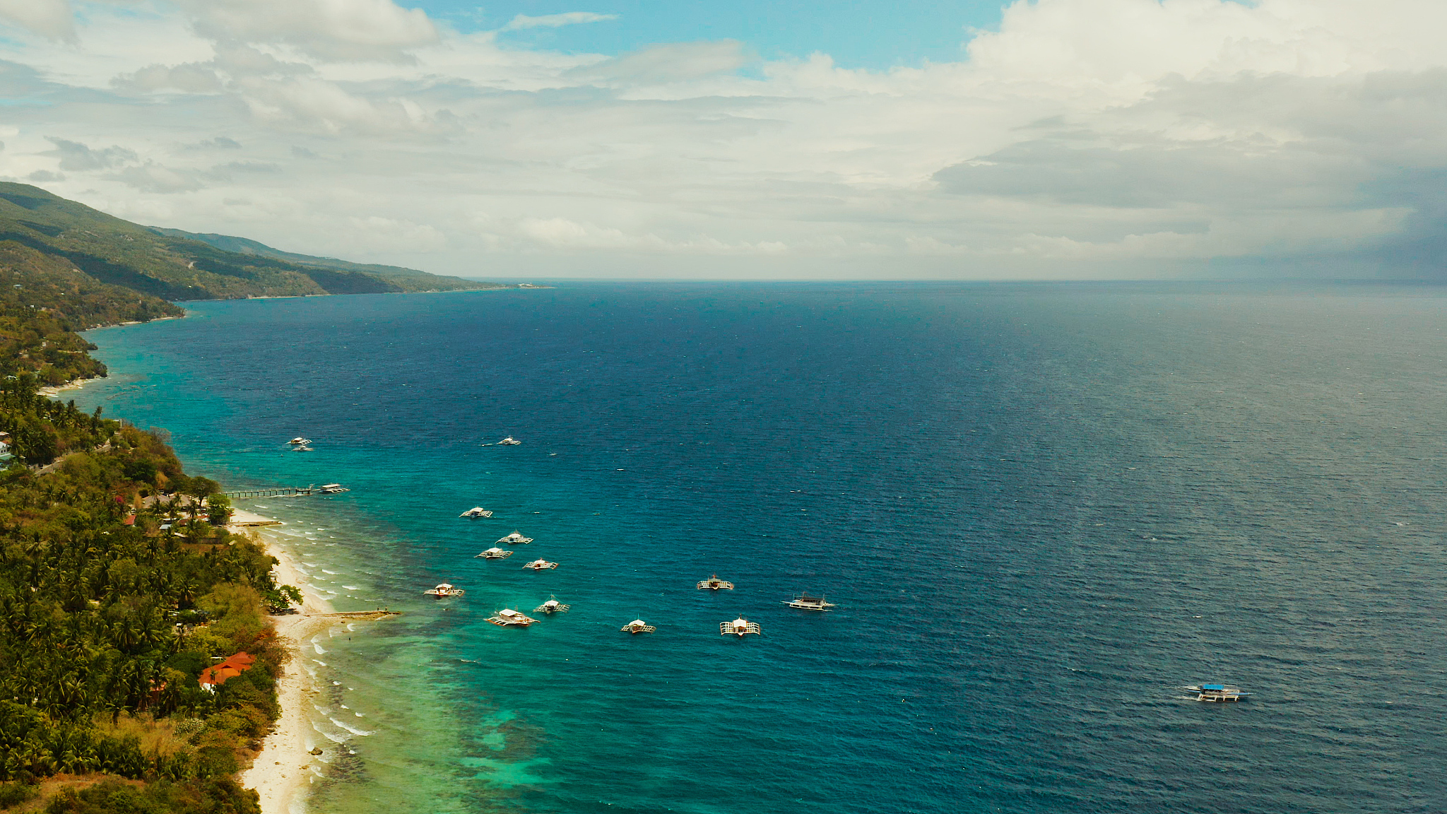 tropical beach and blue clear sea