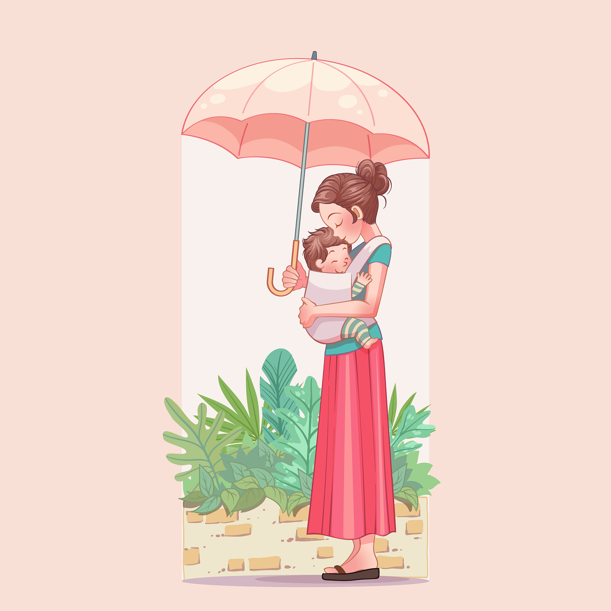 雨天里的亲情：温暖与力量的守护