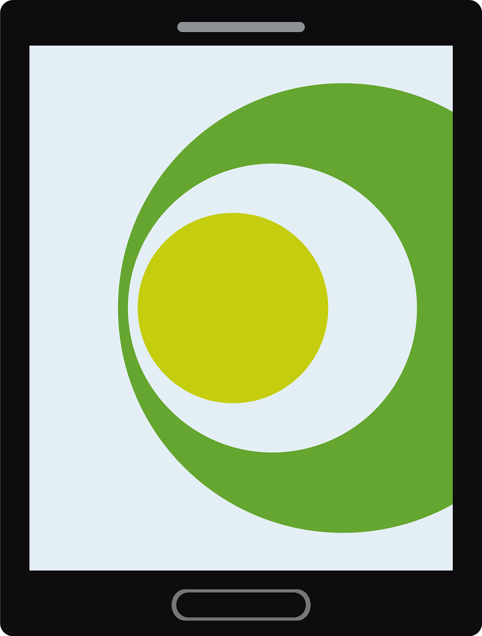 tablet with green and white stationery template