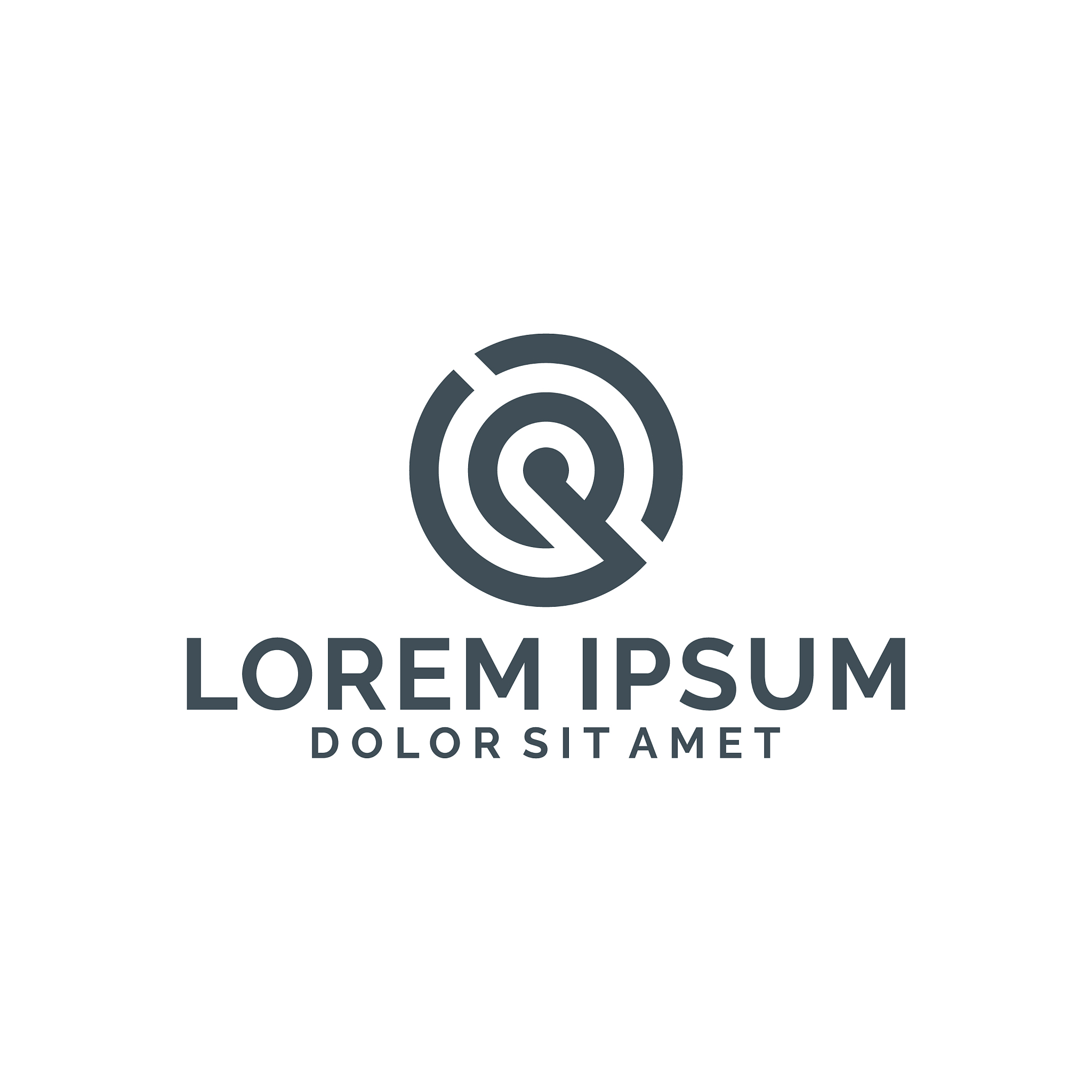 letter p circle logo template isolated