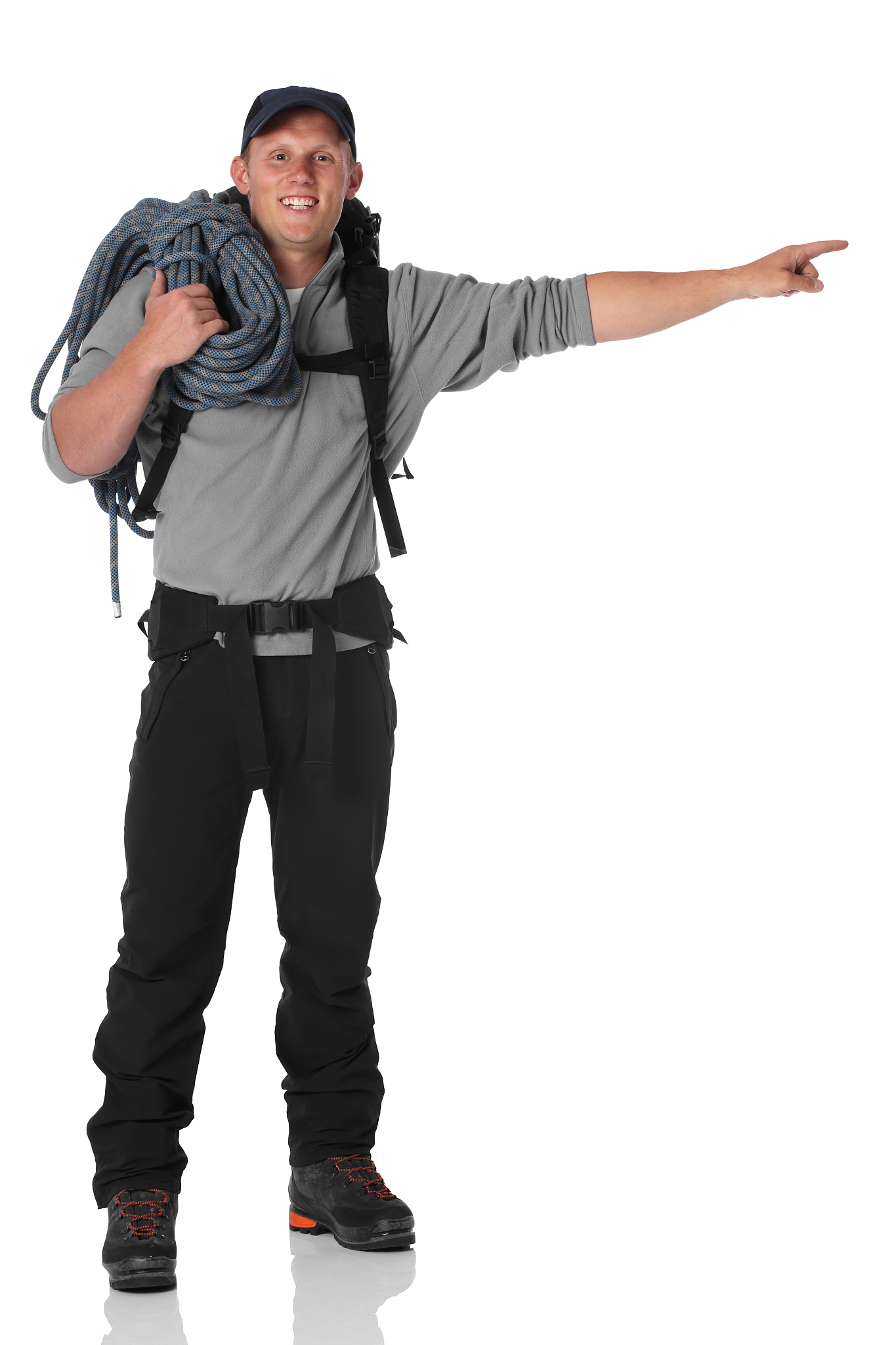 hiker pointing with finger