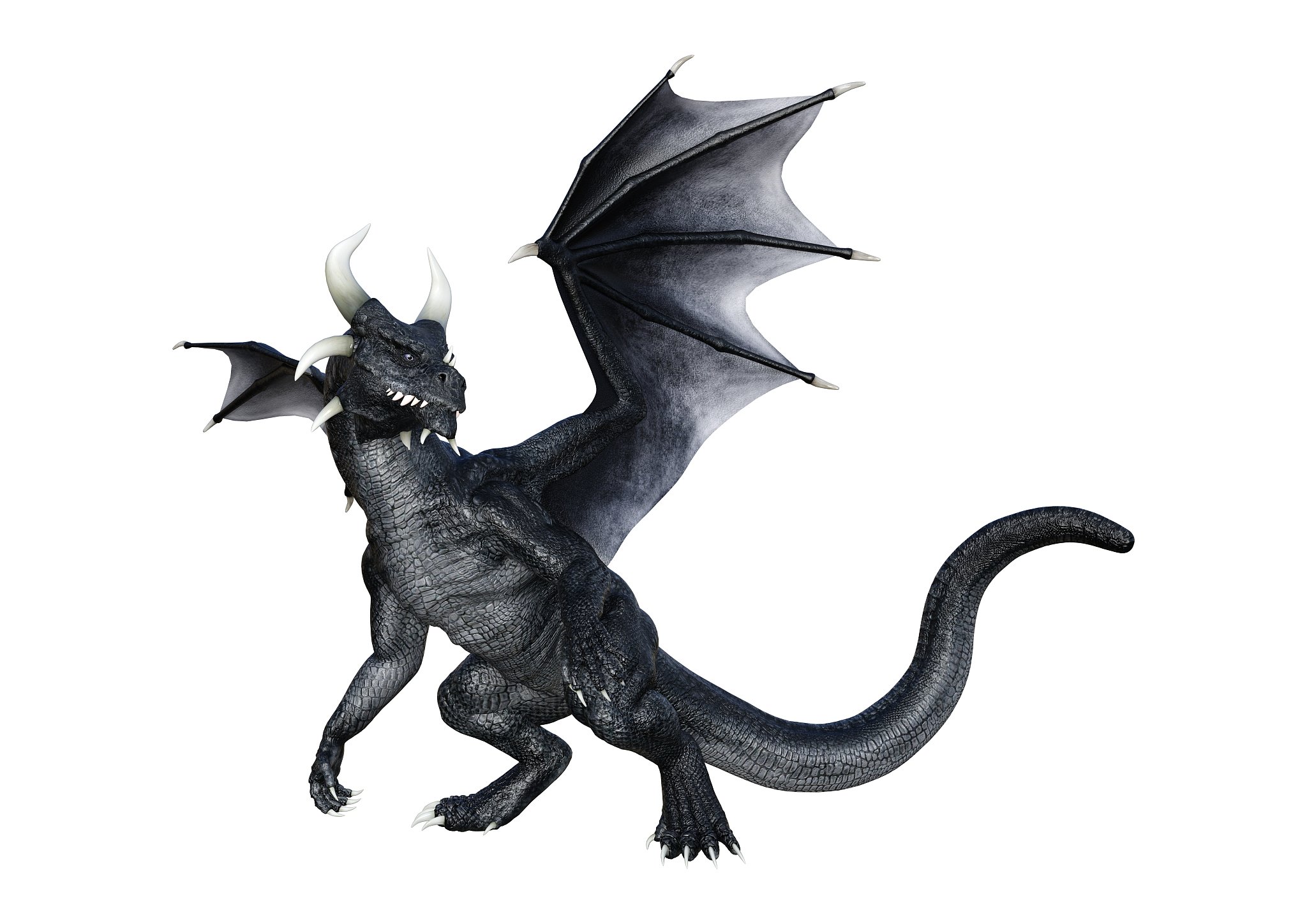 3d illustration fantasy dragon on white