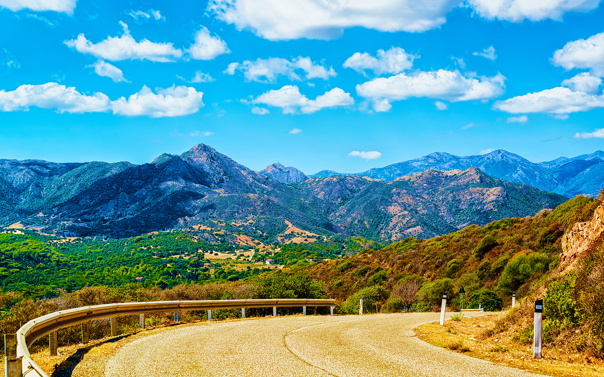 road and the mountains in buggerru sardinia