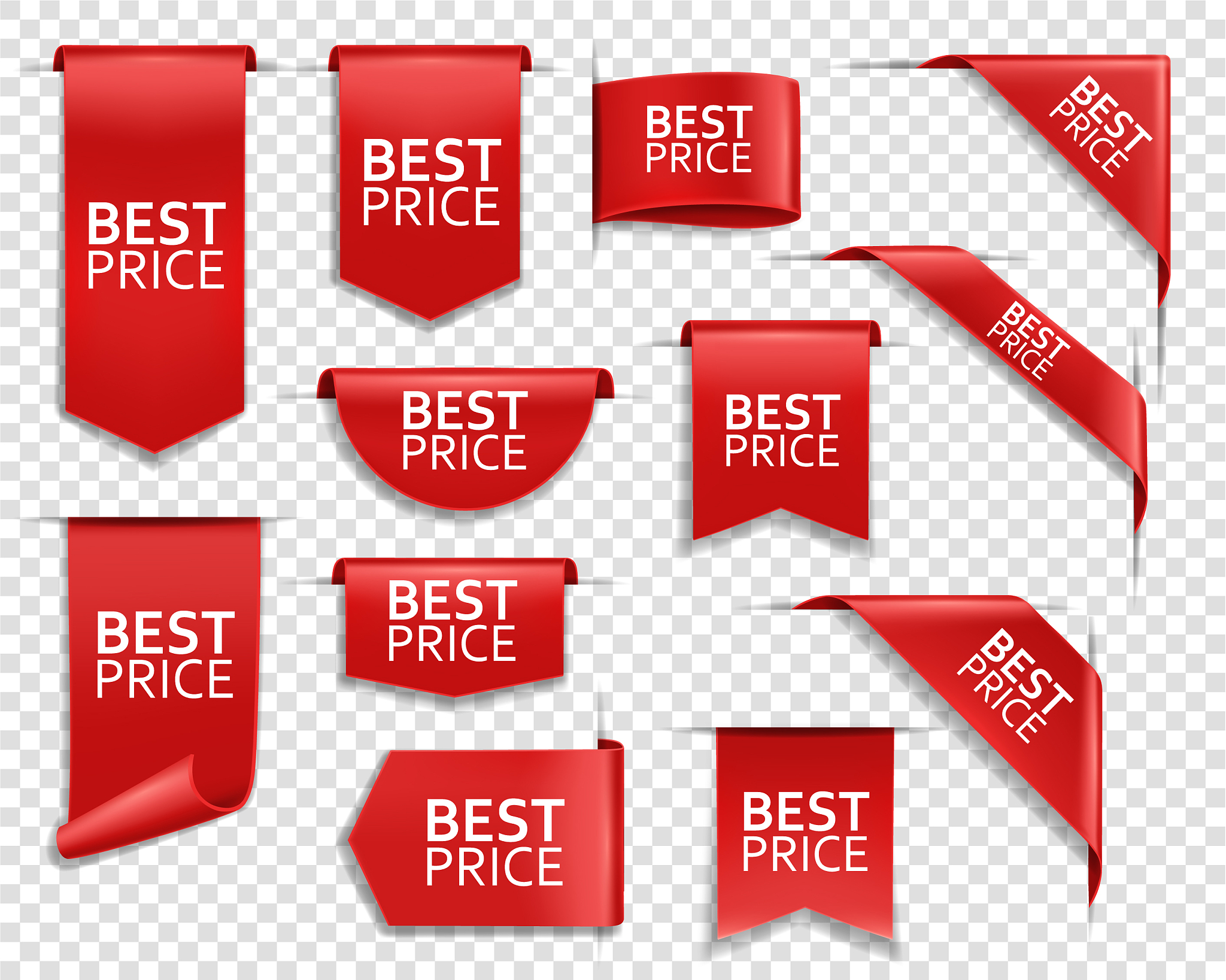 best price red ribbons and banners