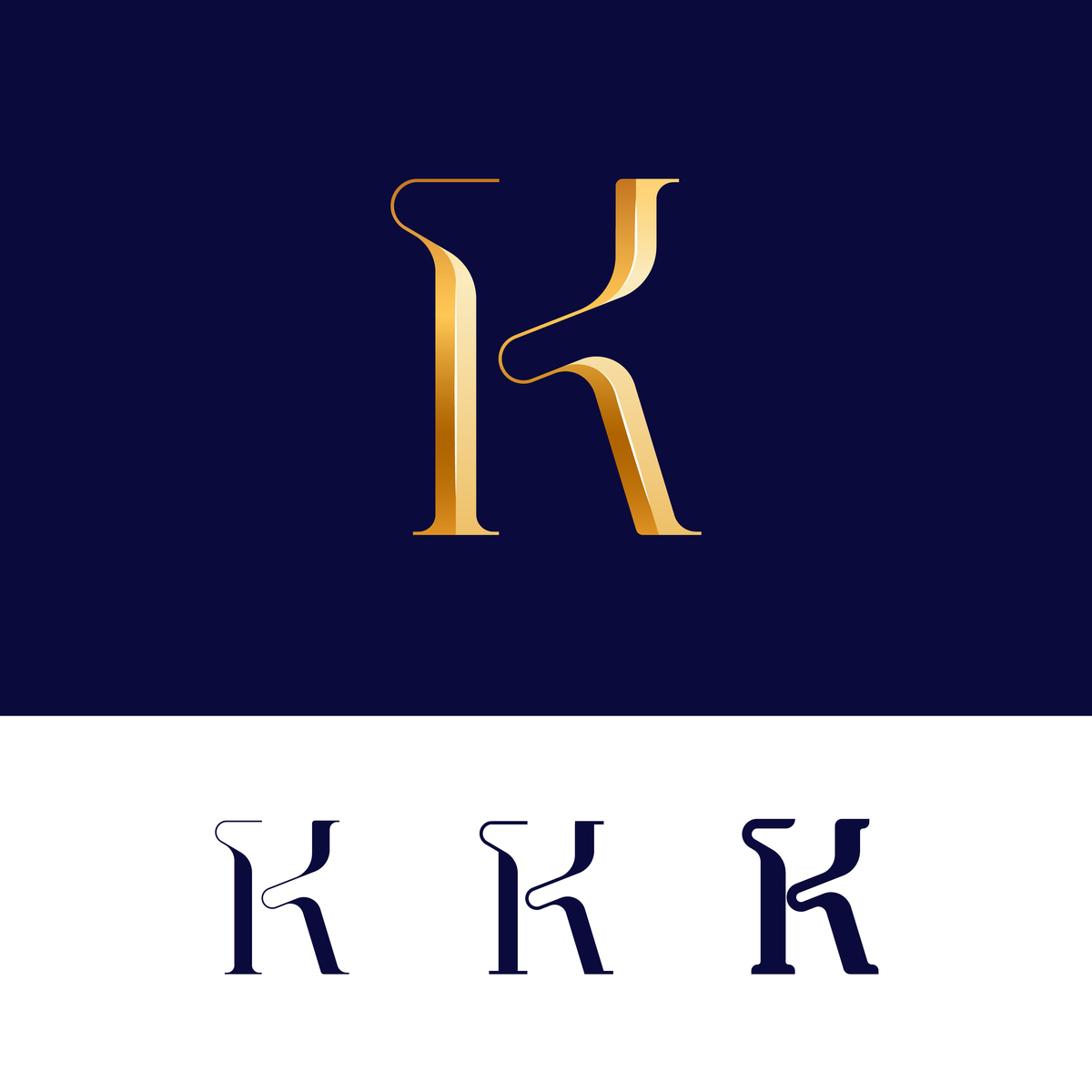 金色3d字母k,非常适合您的logo