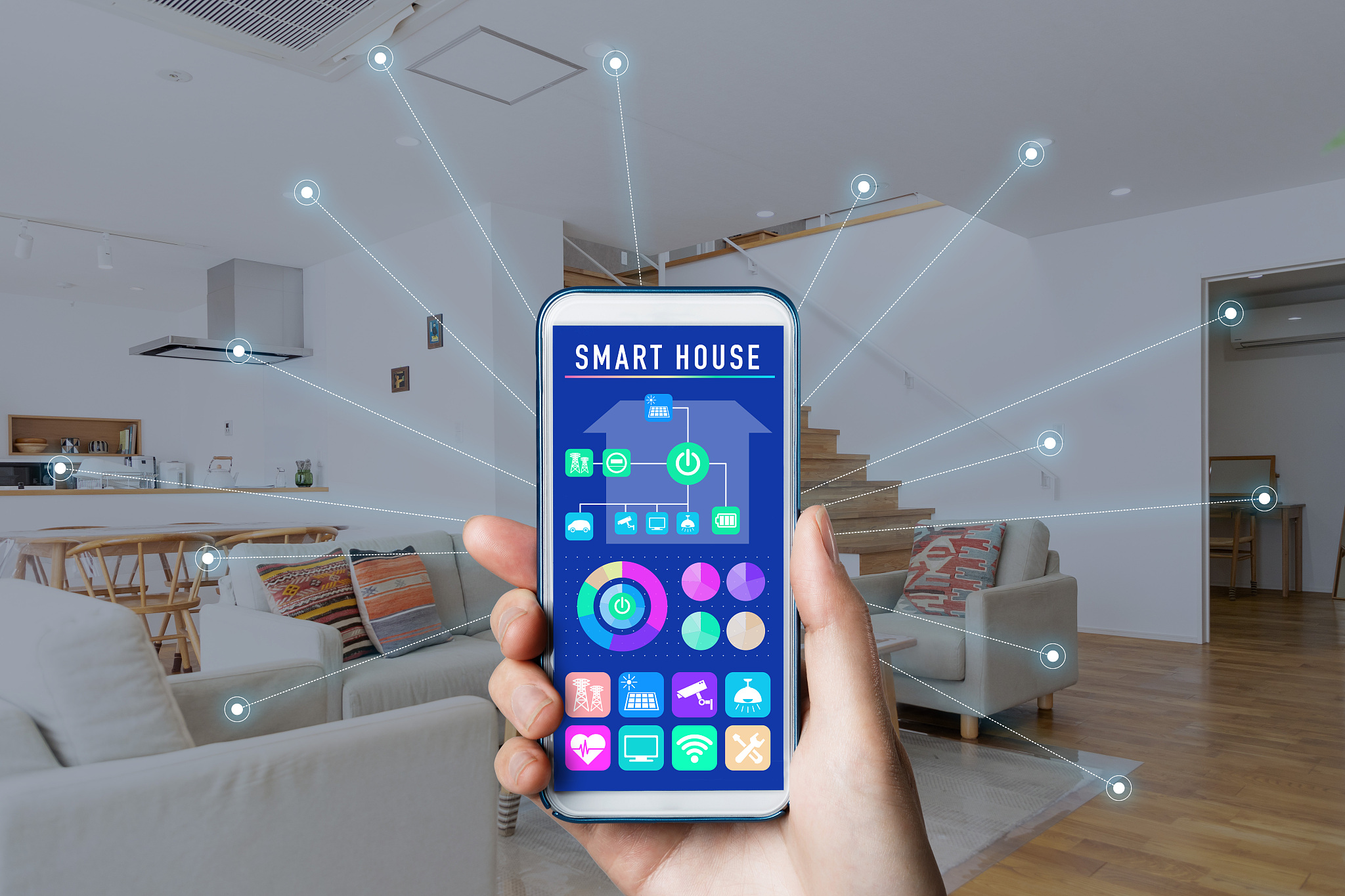 user interface of smart home concept. energy management system. 