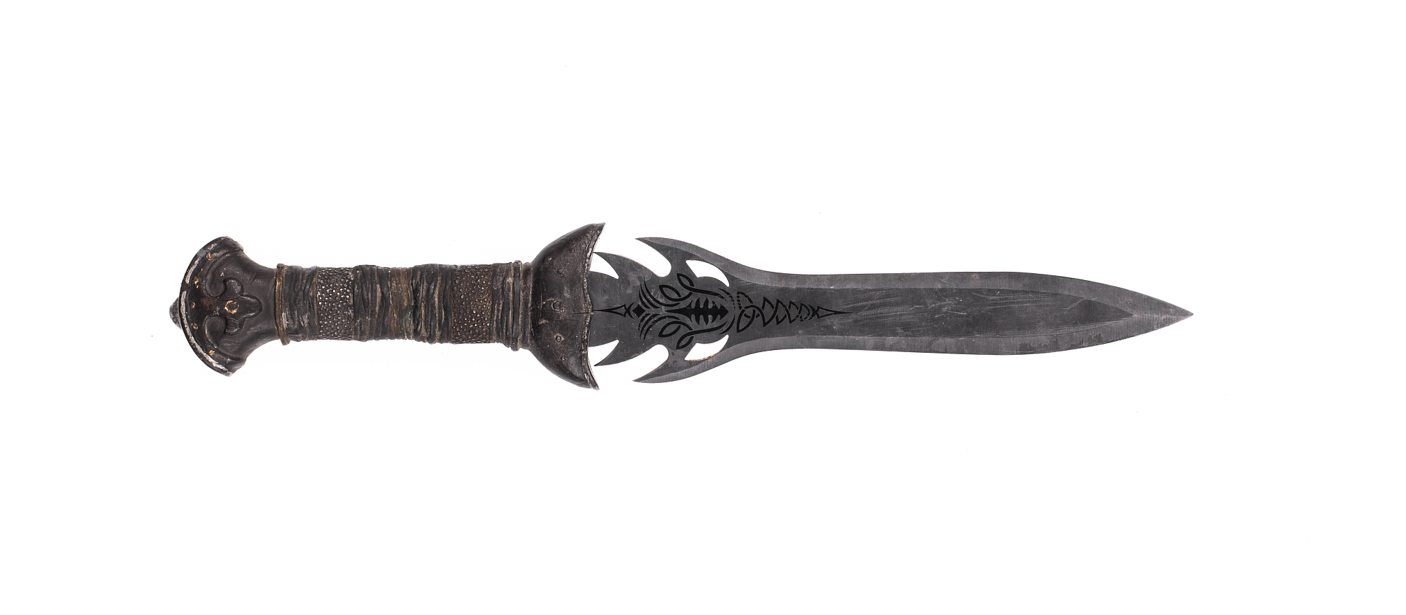 ancient weapon, hunting knife on a white background