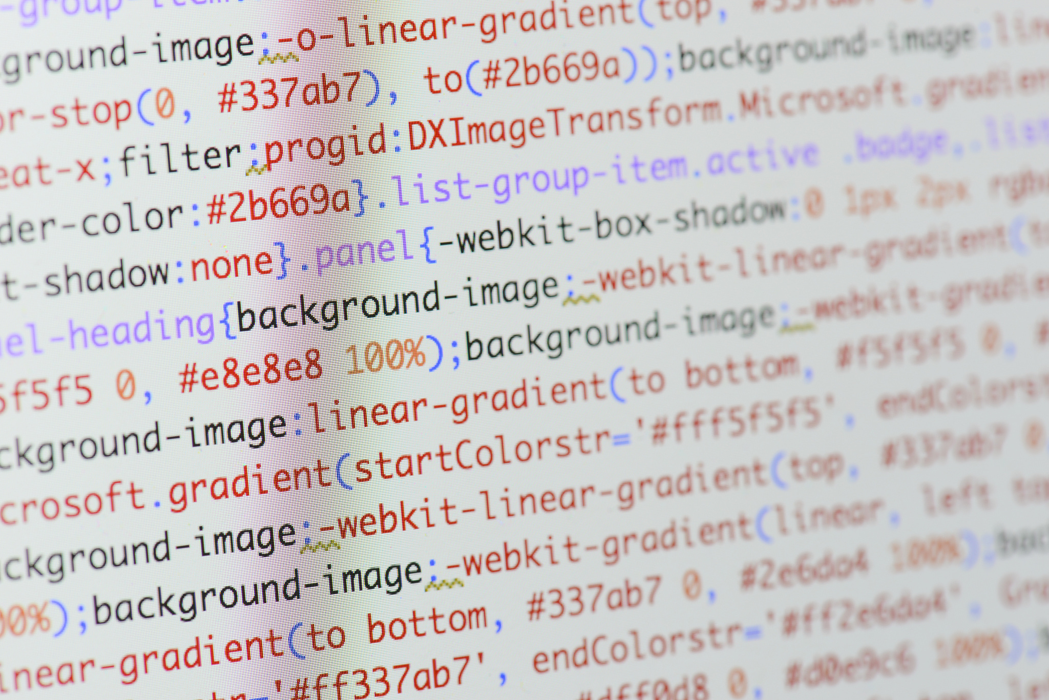 real css code developing screen. programing workflow abstract al