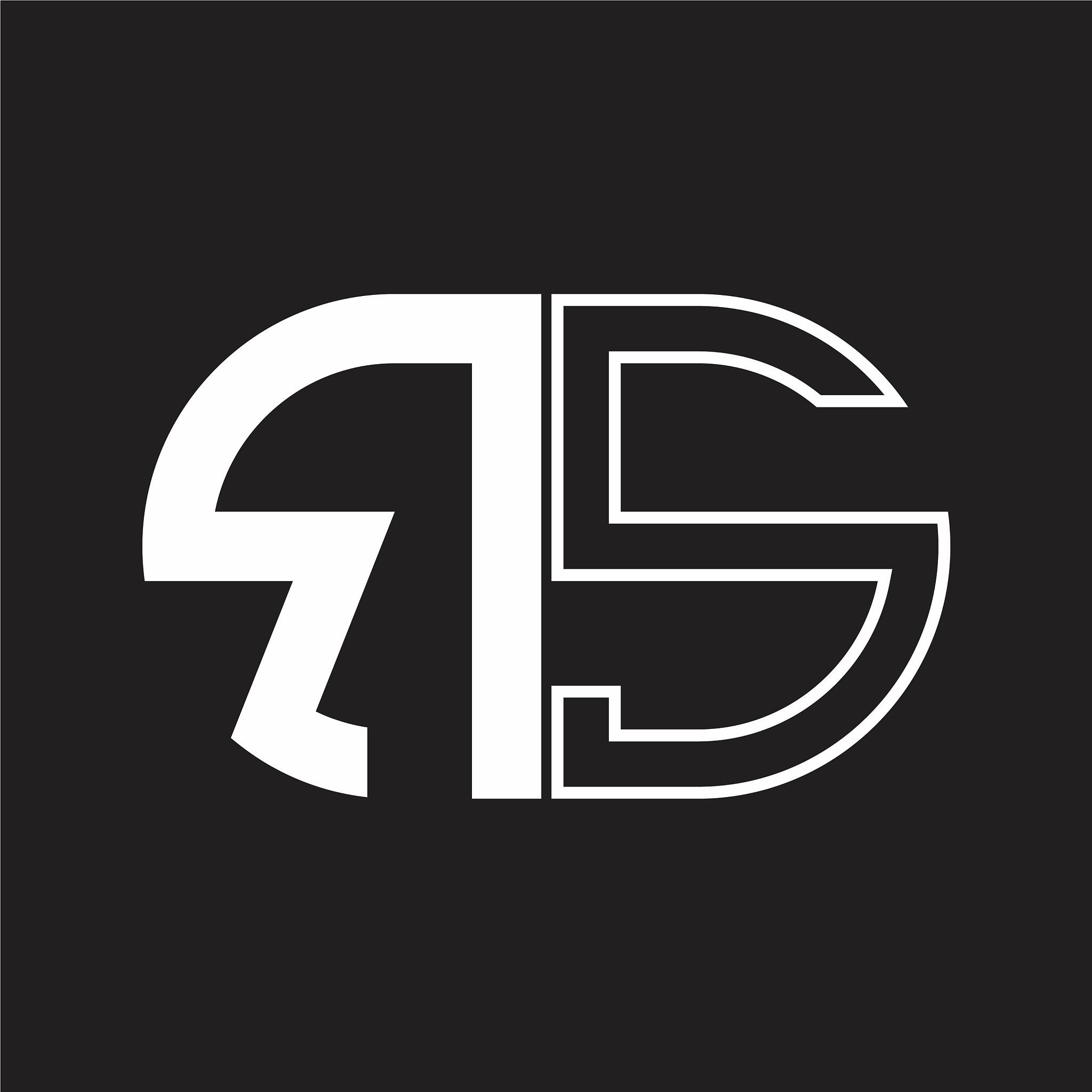 rs letter logo monogram with oval shape negative