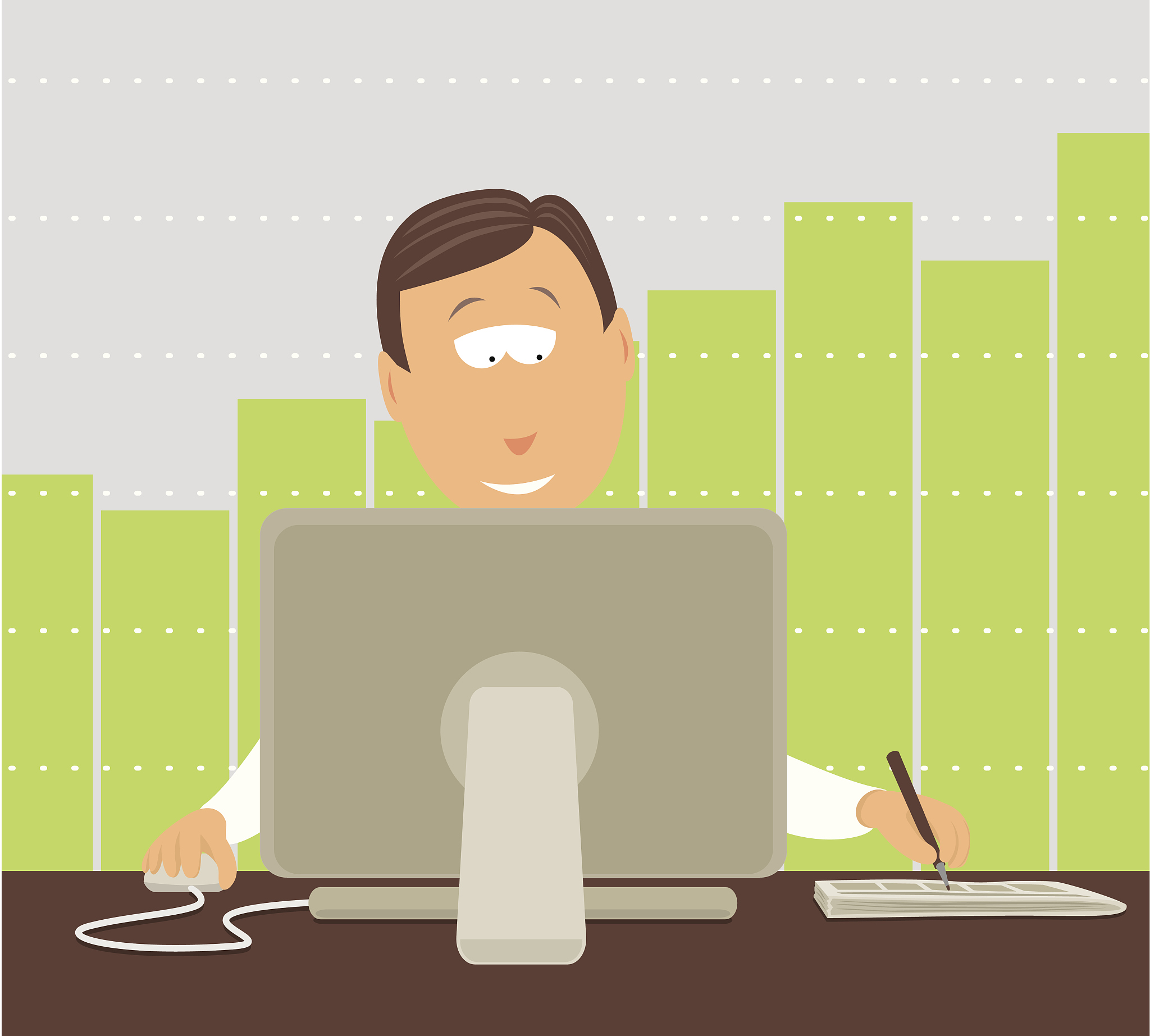 businessman working / investing online
