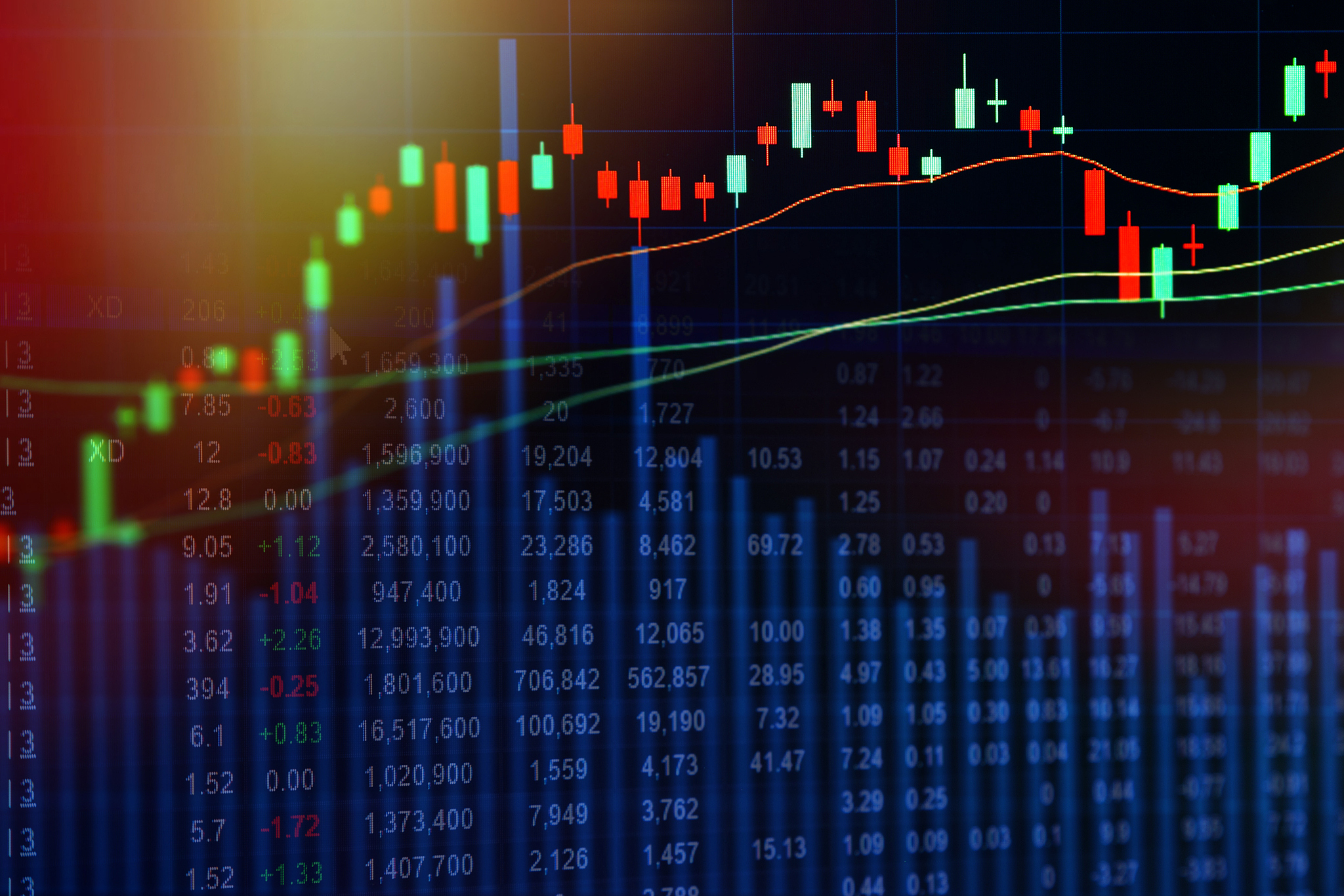 stock market on display