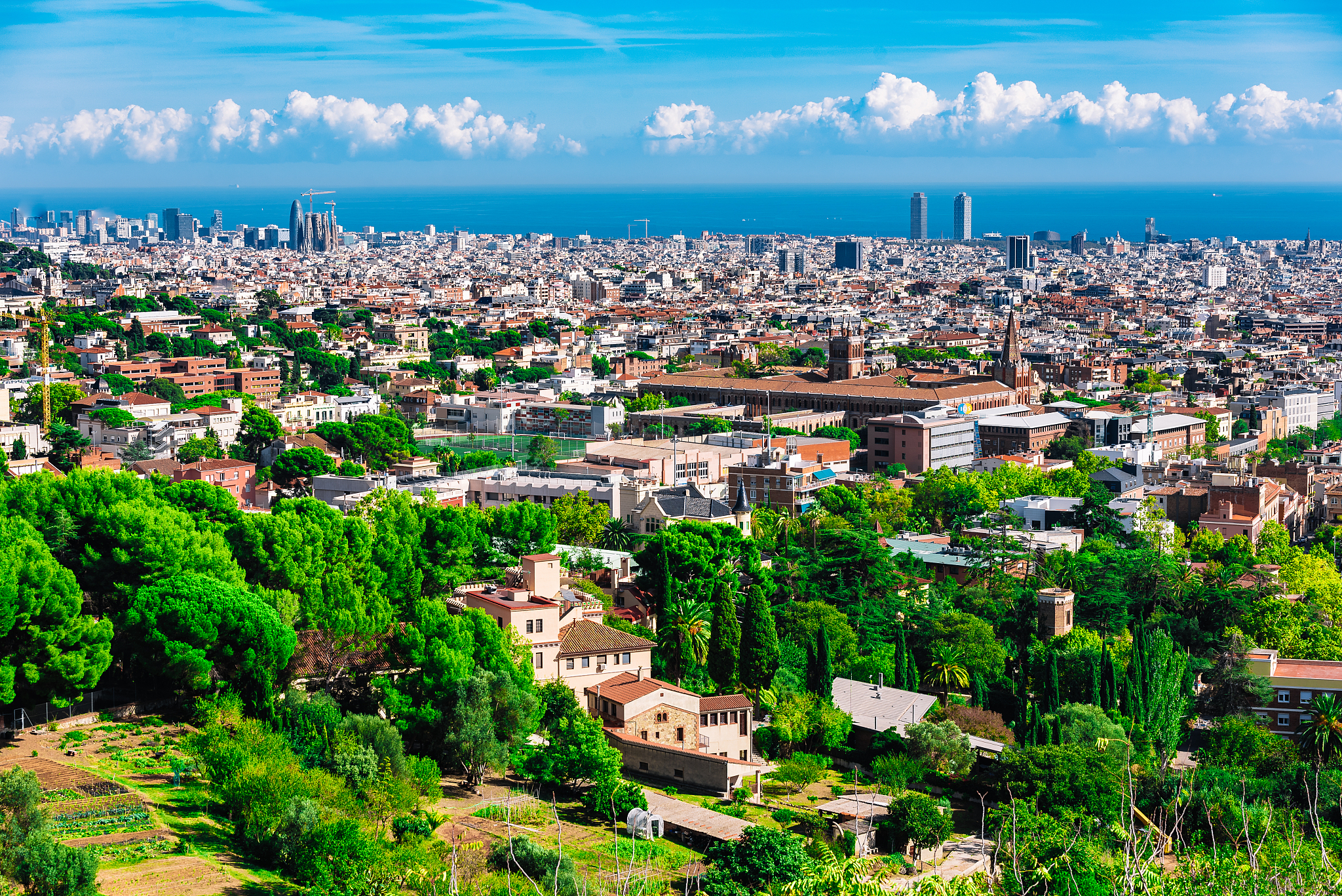 panoramic view of barcelona