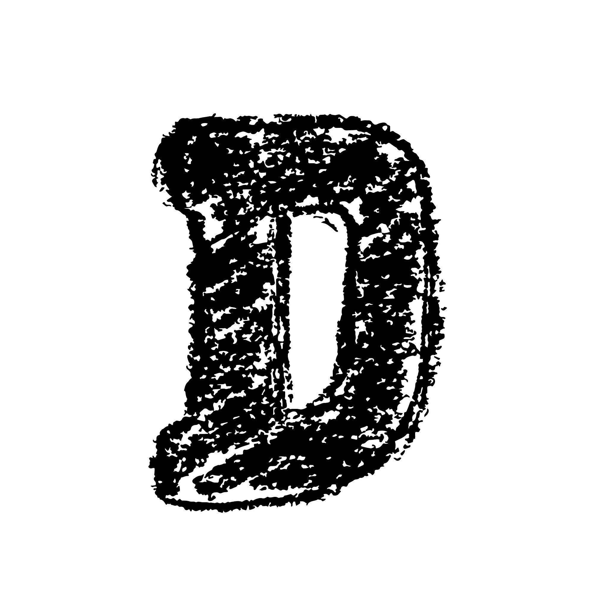 letter d handwritten chalk bold font