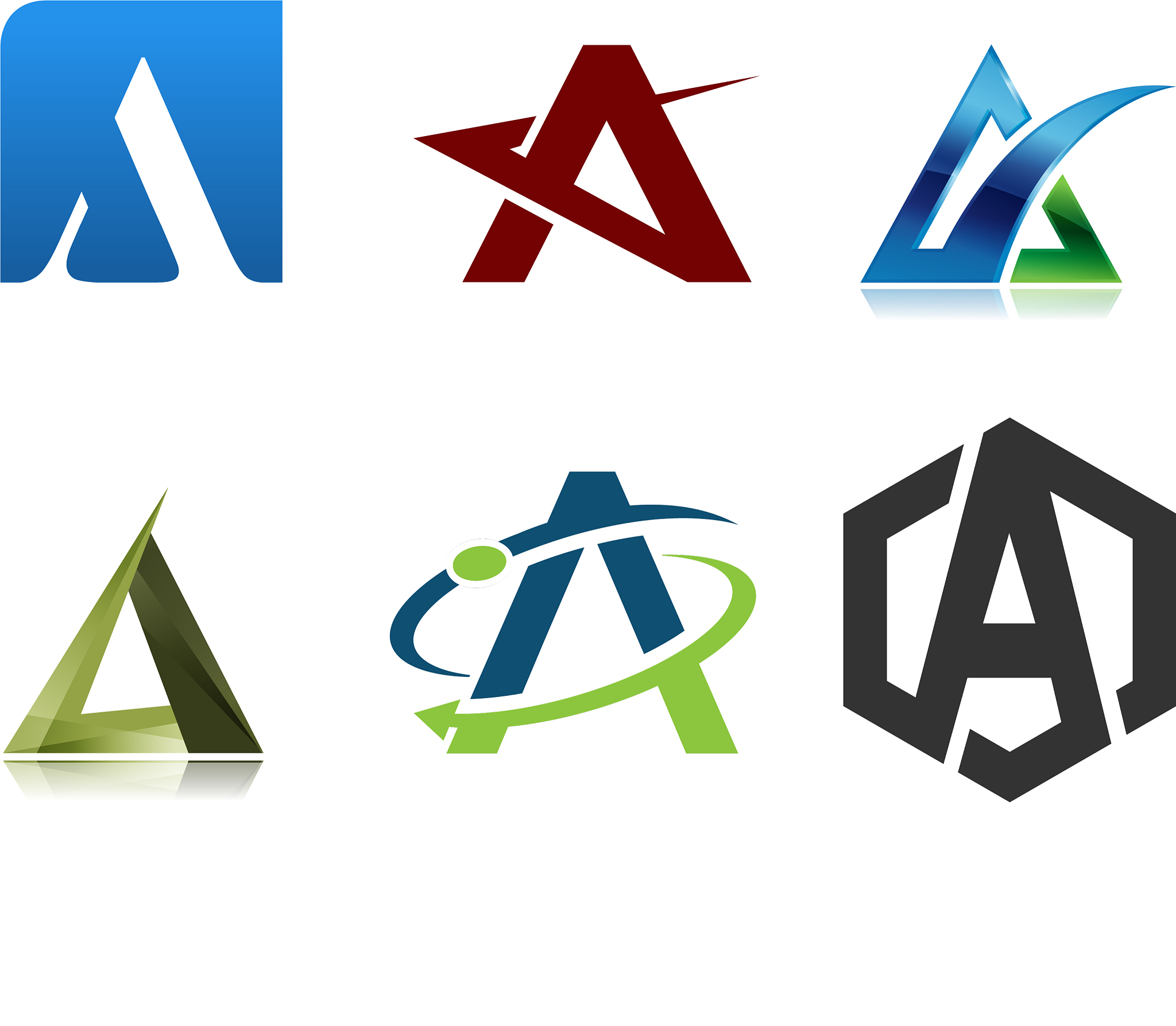 letter a logo design template