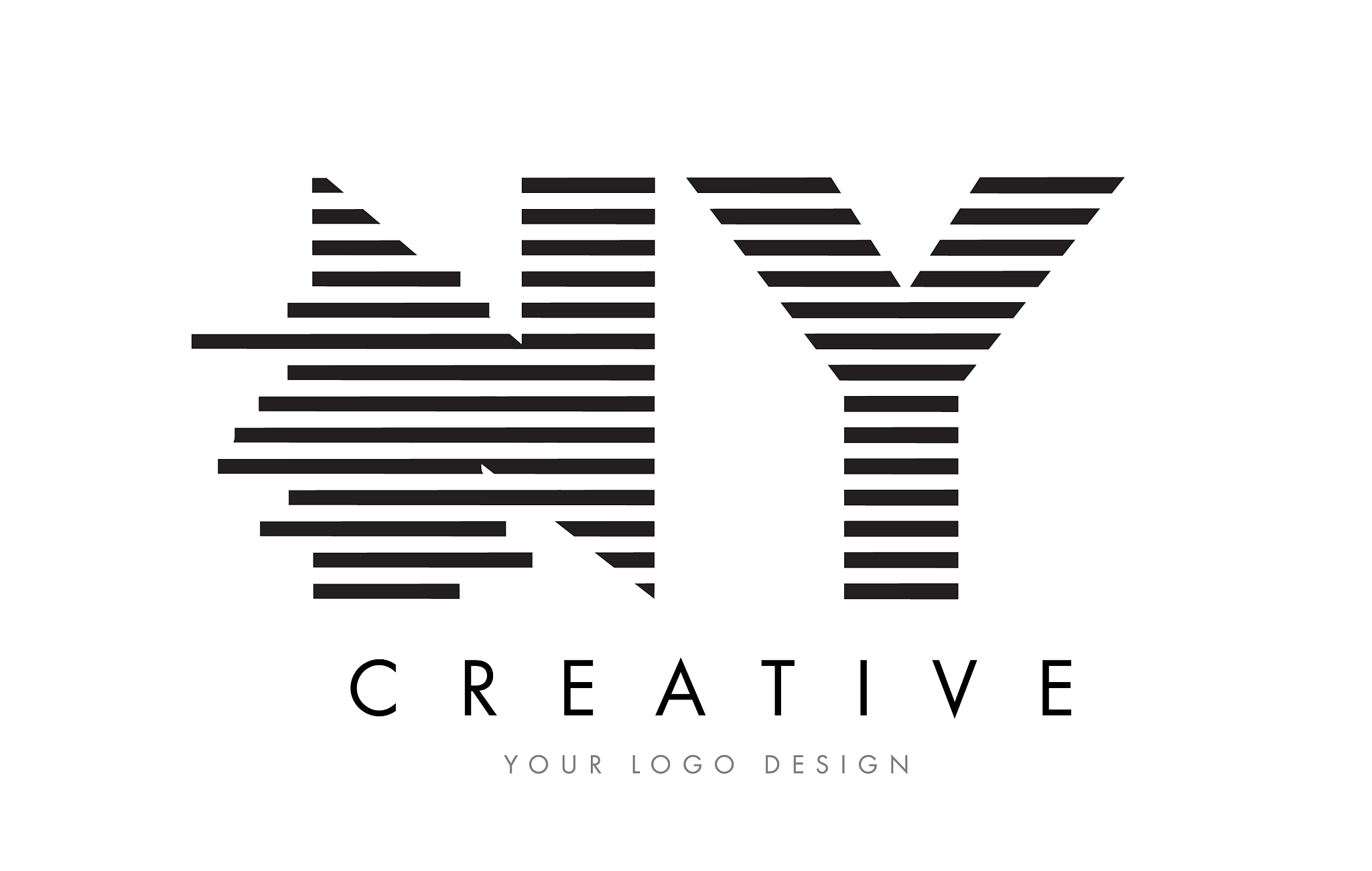 ny n y zebra letter logo design with black and