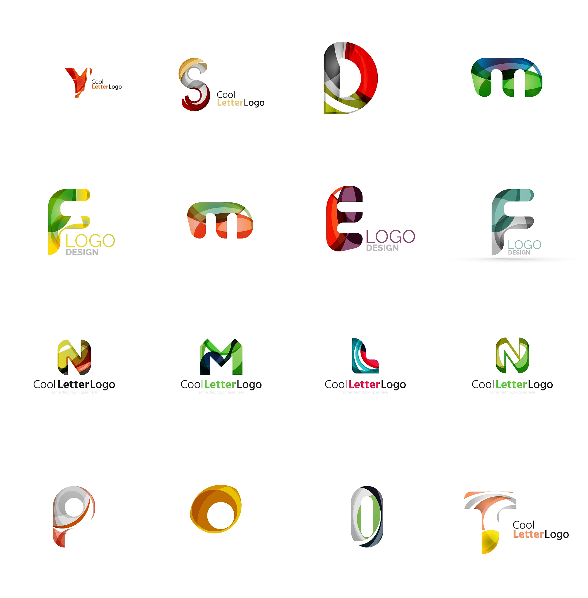 set of universal company logo ideas business icon