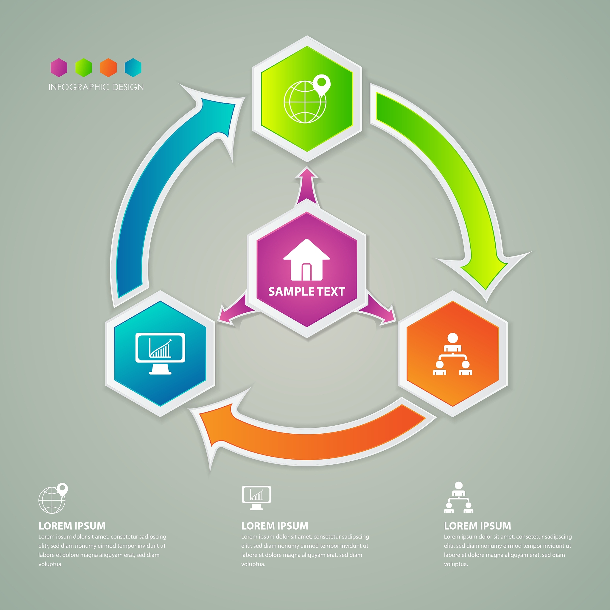 infographic design template and marketing icons