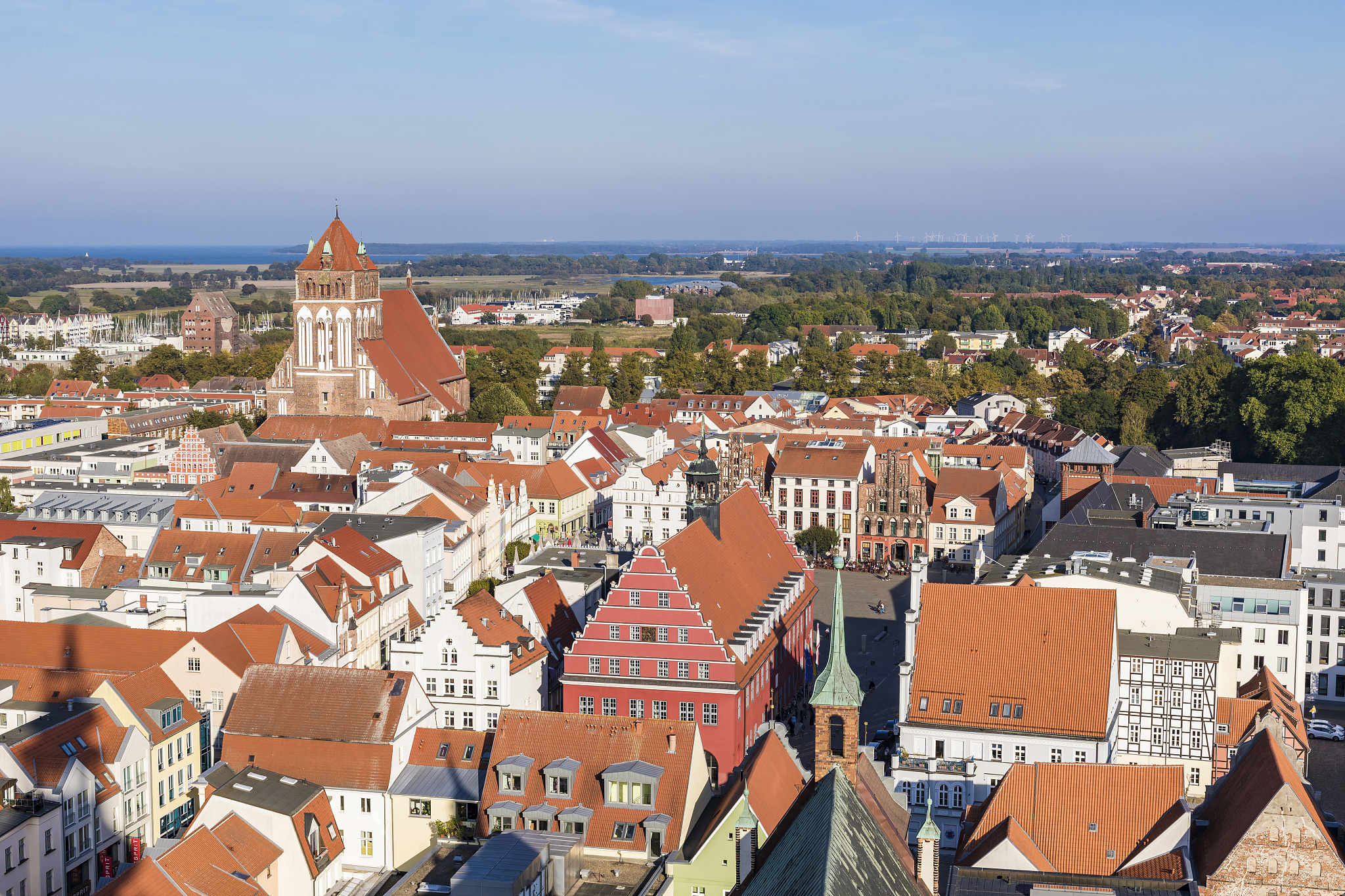 germany, mecklenburg-western pomerania, greifswald, high angle v
