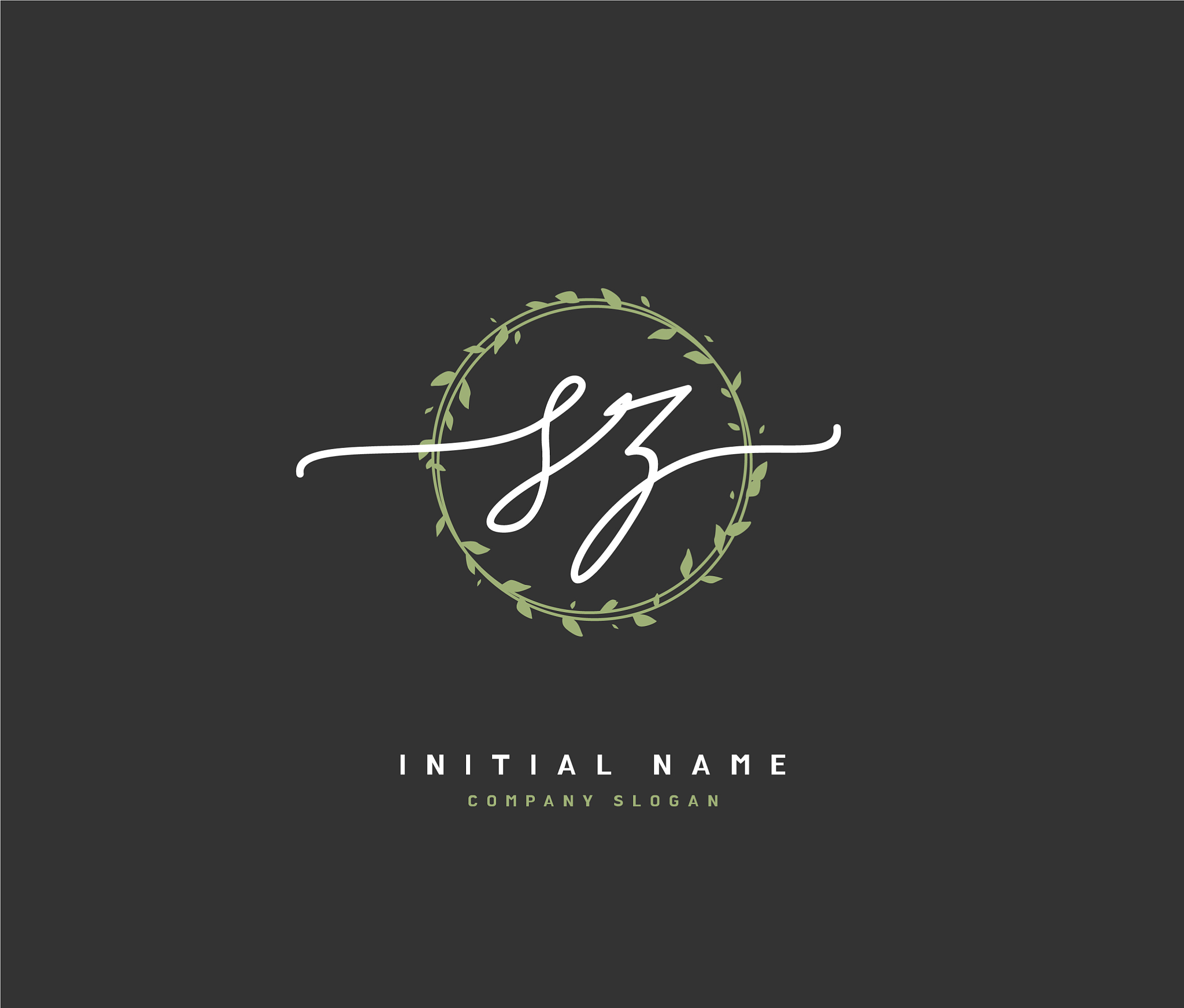 s z sz beauty initial logo handwriting logo of