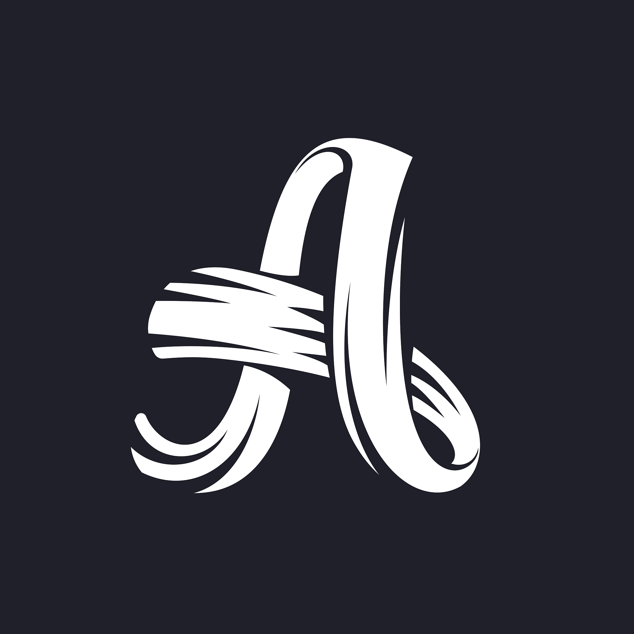 letter a icon script typeface.