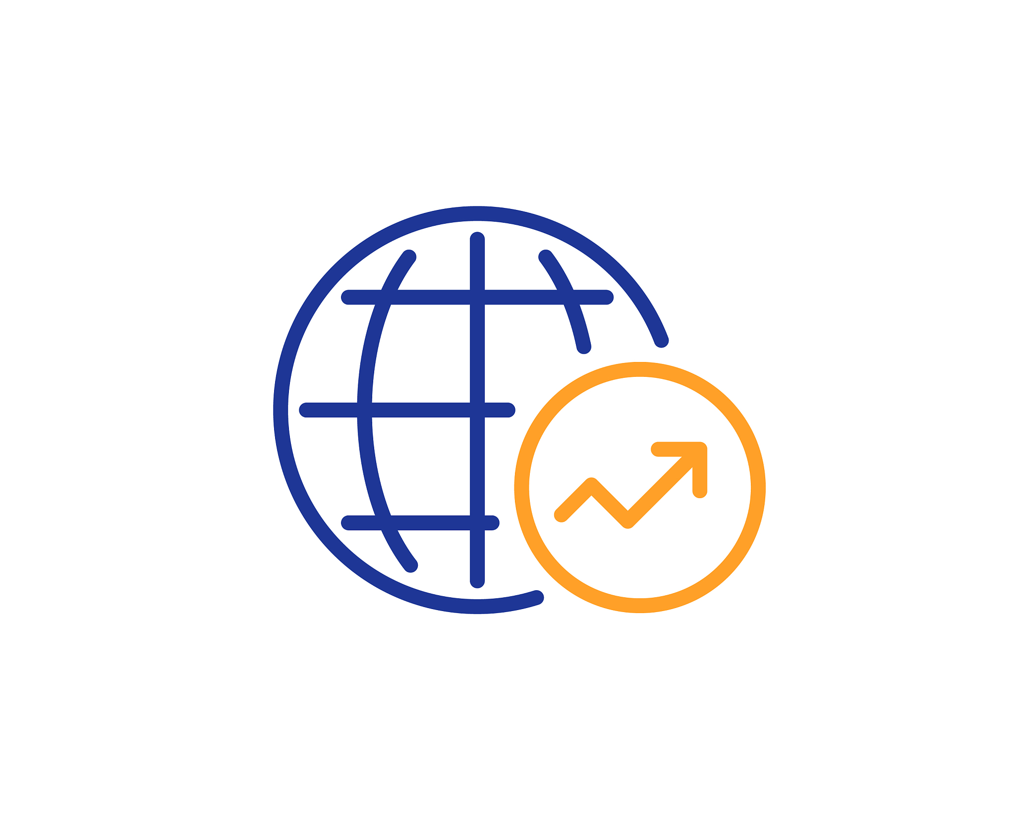 world statistics line icon chart sign