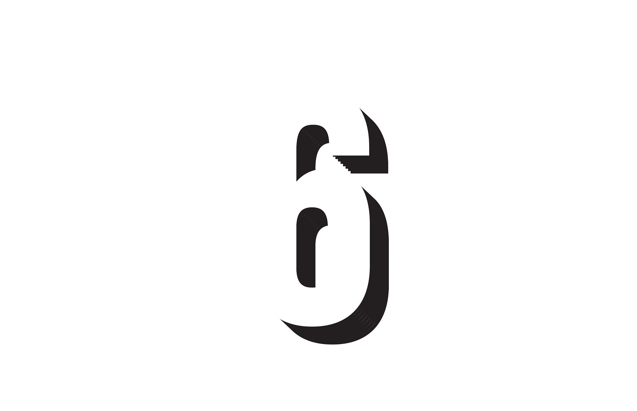 black and white 6 number logo icon design