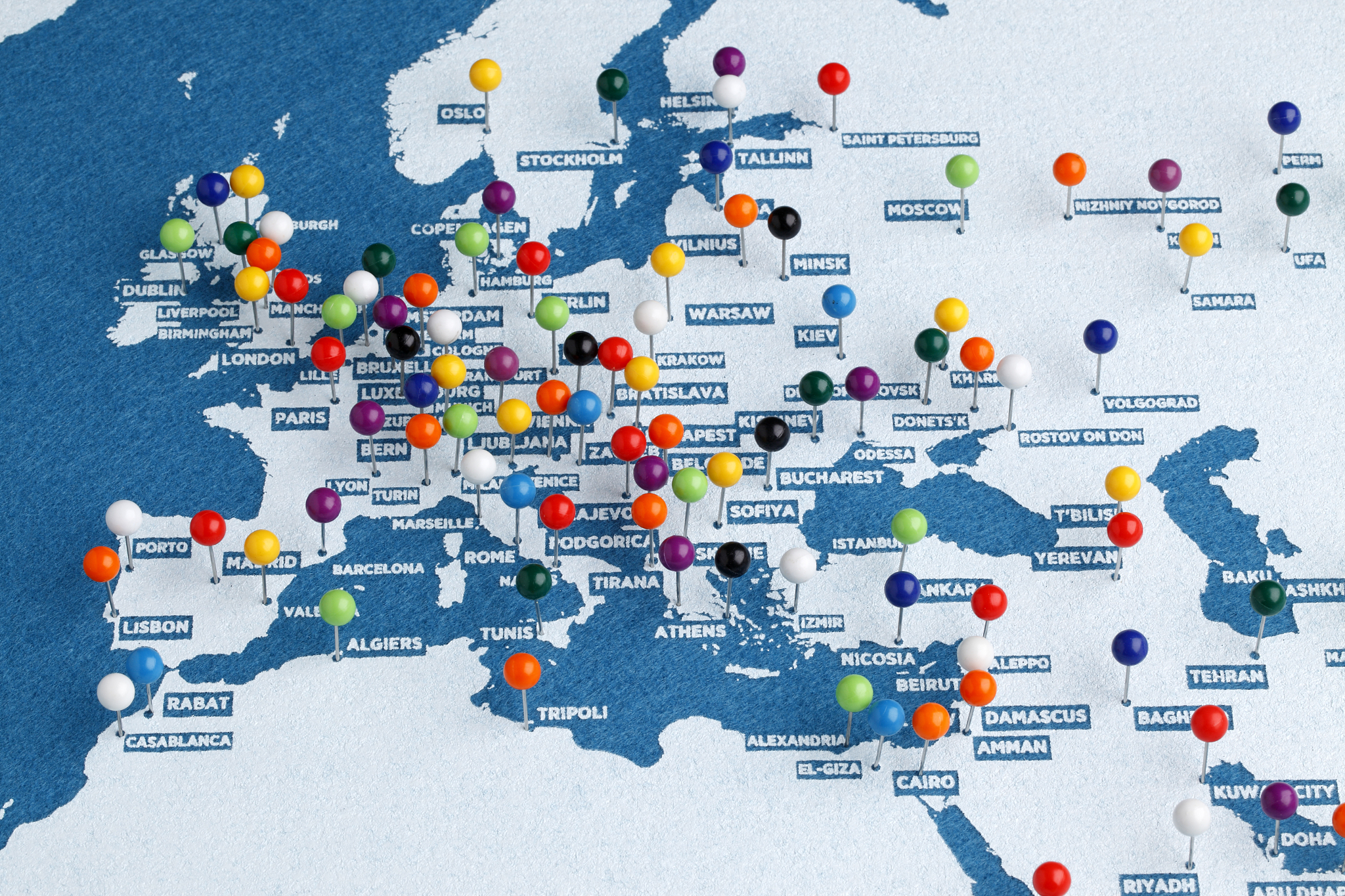 europe major cities map