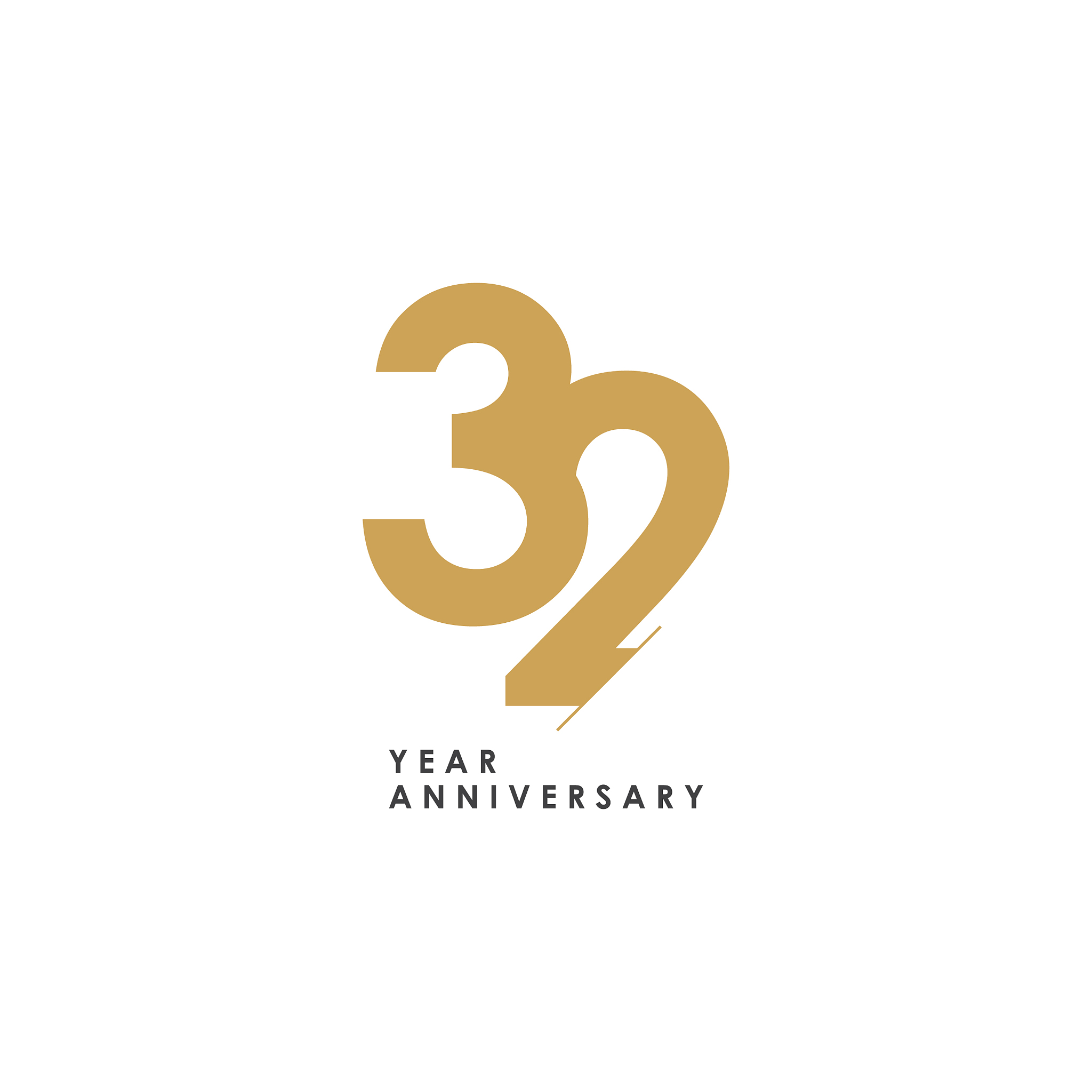 32 year anniversary logo template design
