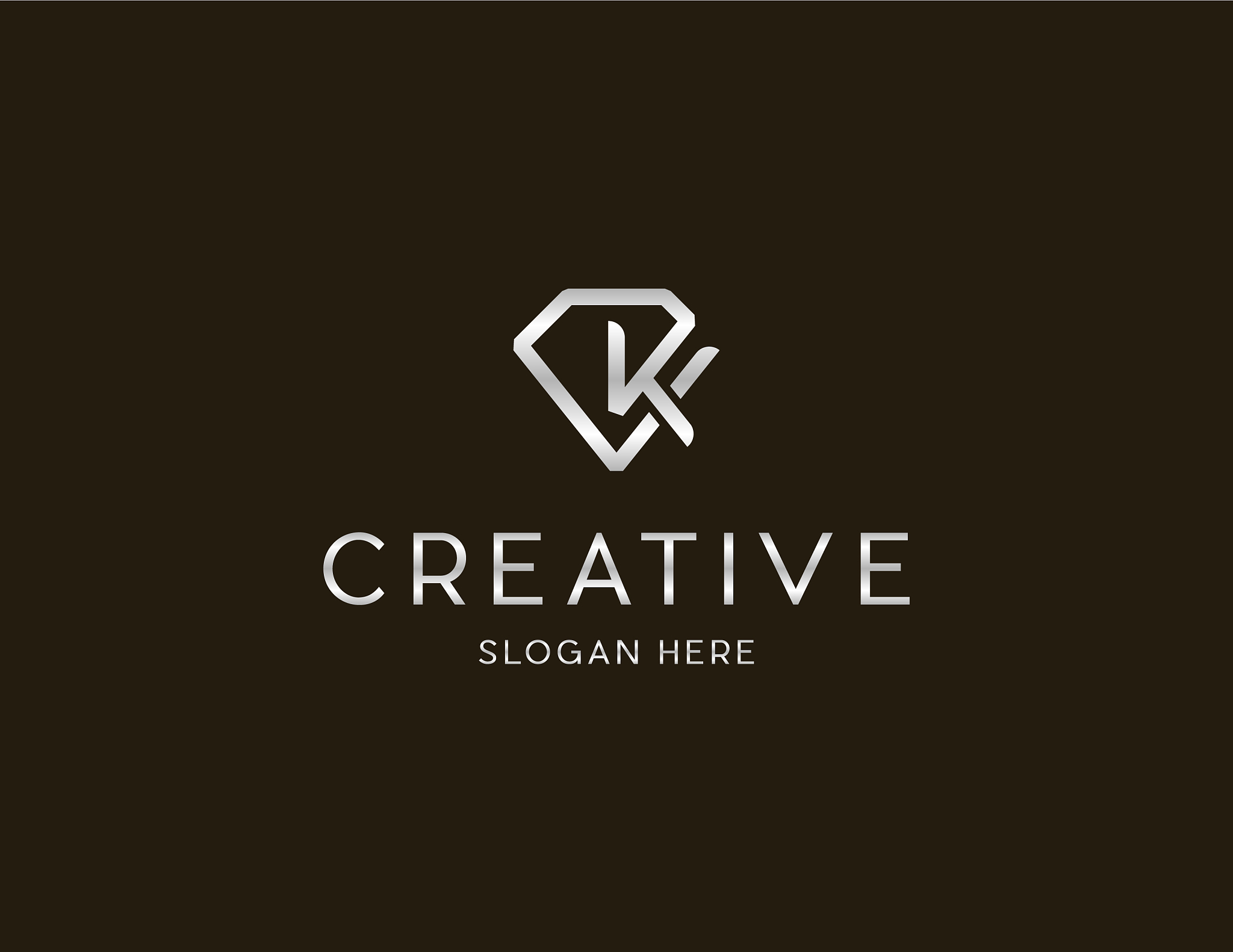 letter k diamond luxury creative logo