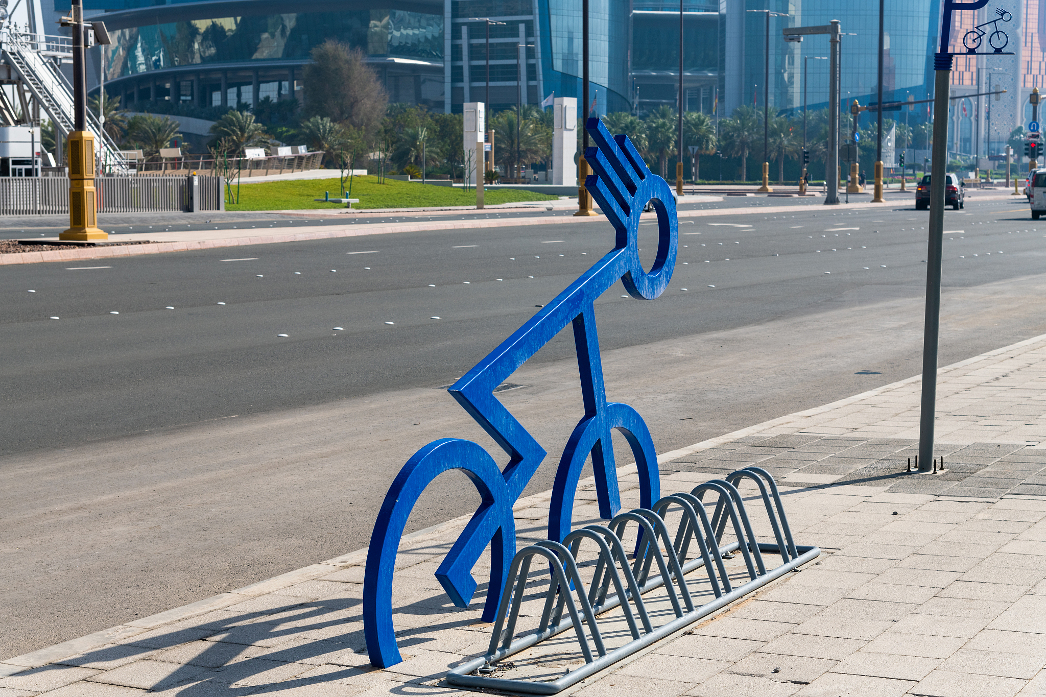 empty bicycle parking sign in united arab emirates