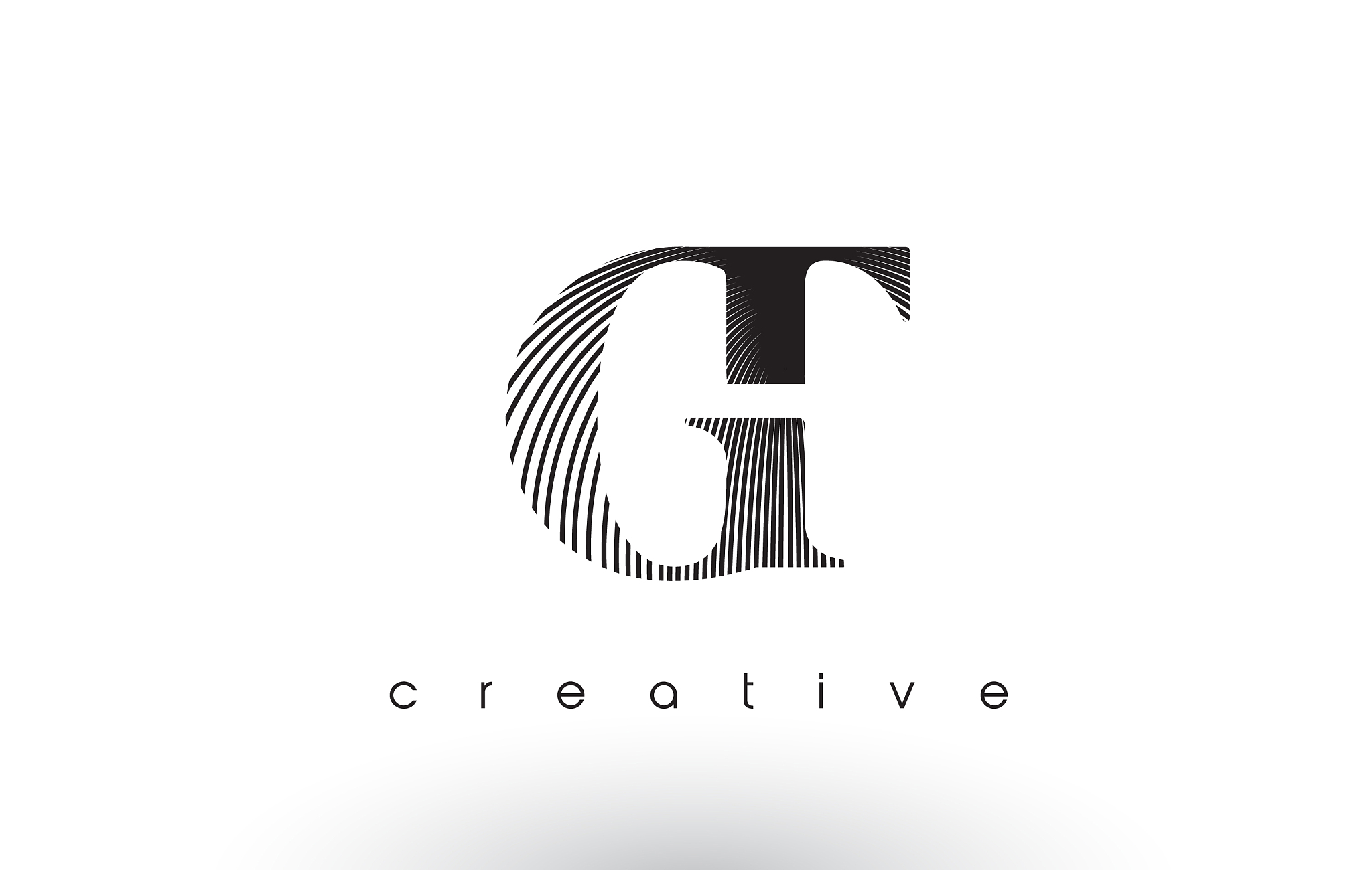 gt logo design with multiple lines and black and