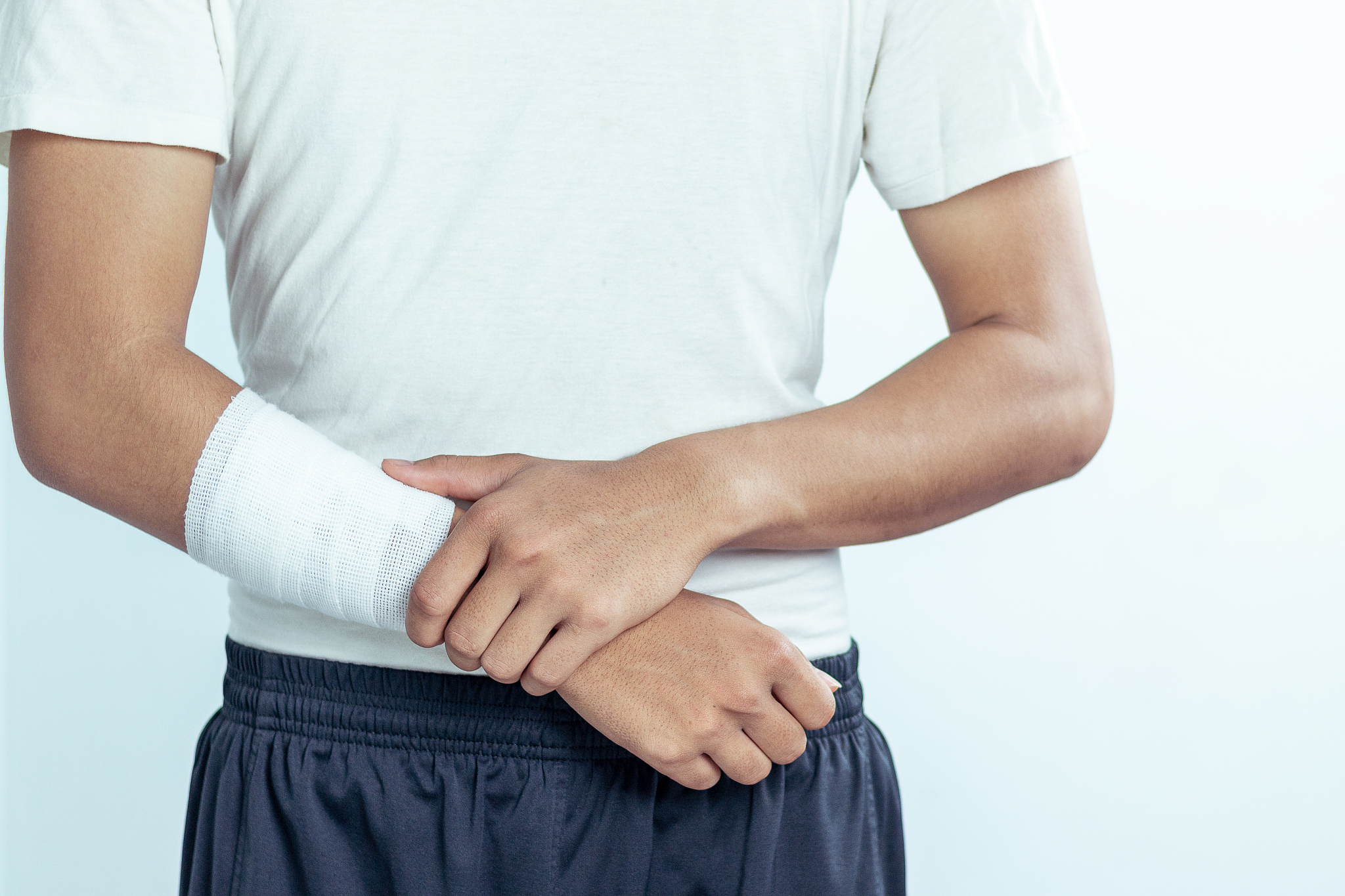 wounds at the arm,bandages a hand wound pain medicine