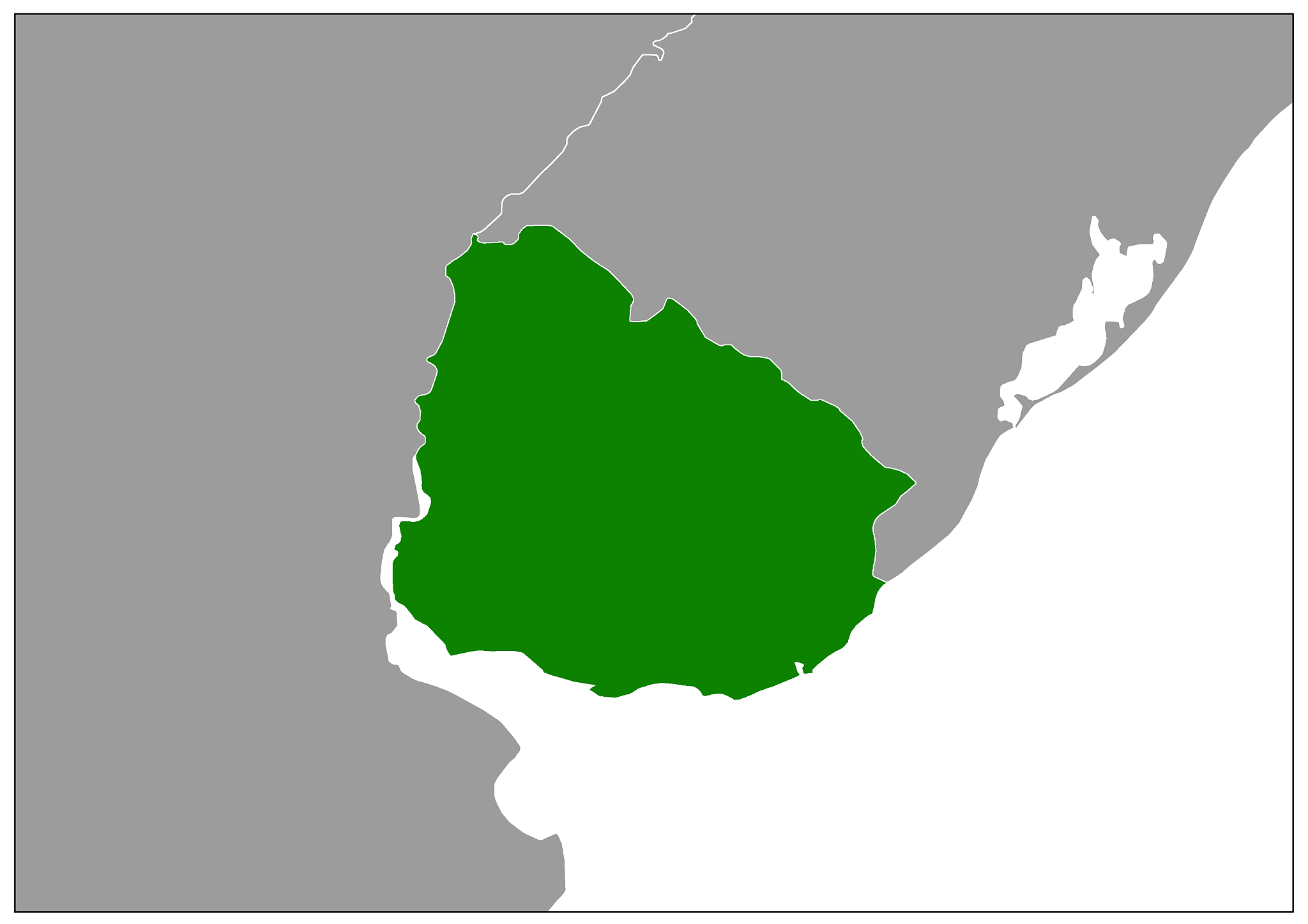 uruguay map on gray base green view