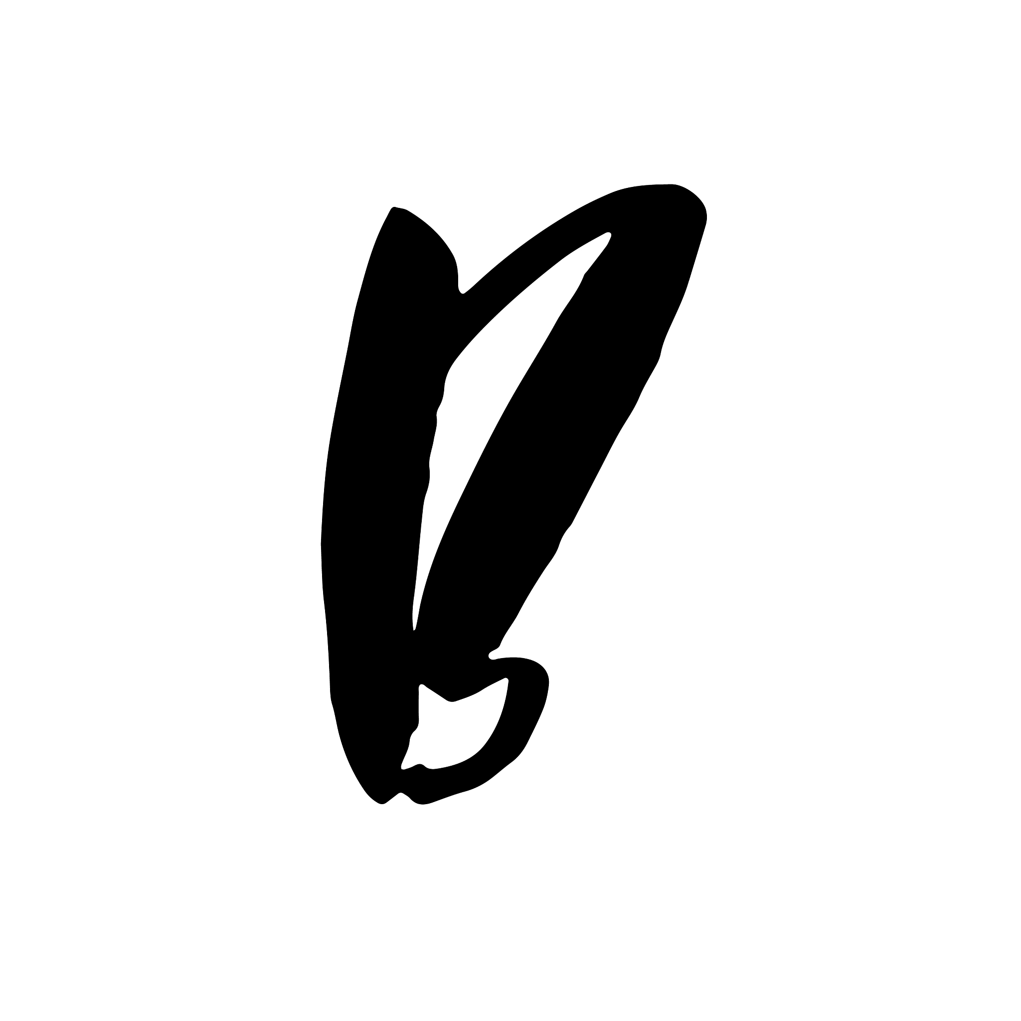 letter b handwritten by dry brush rough strokes
