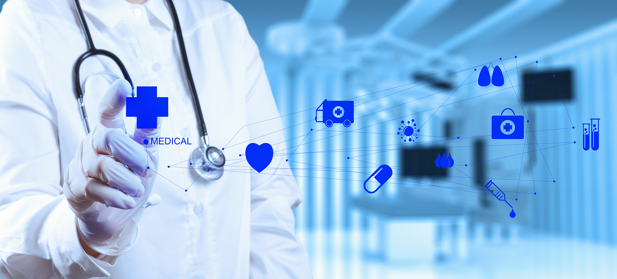 success smart medical doctor working with operating room