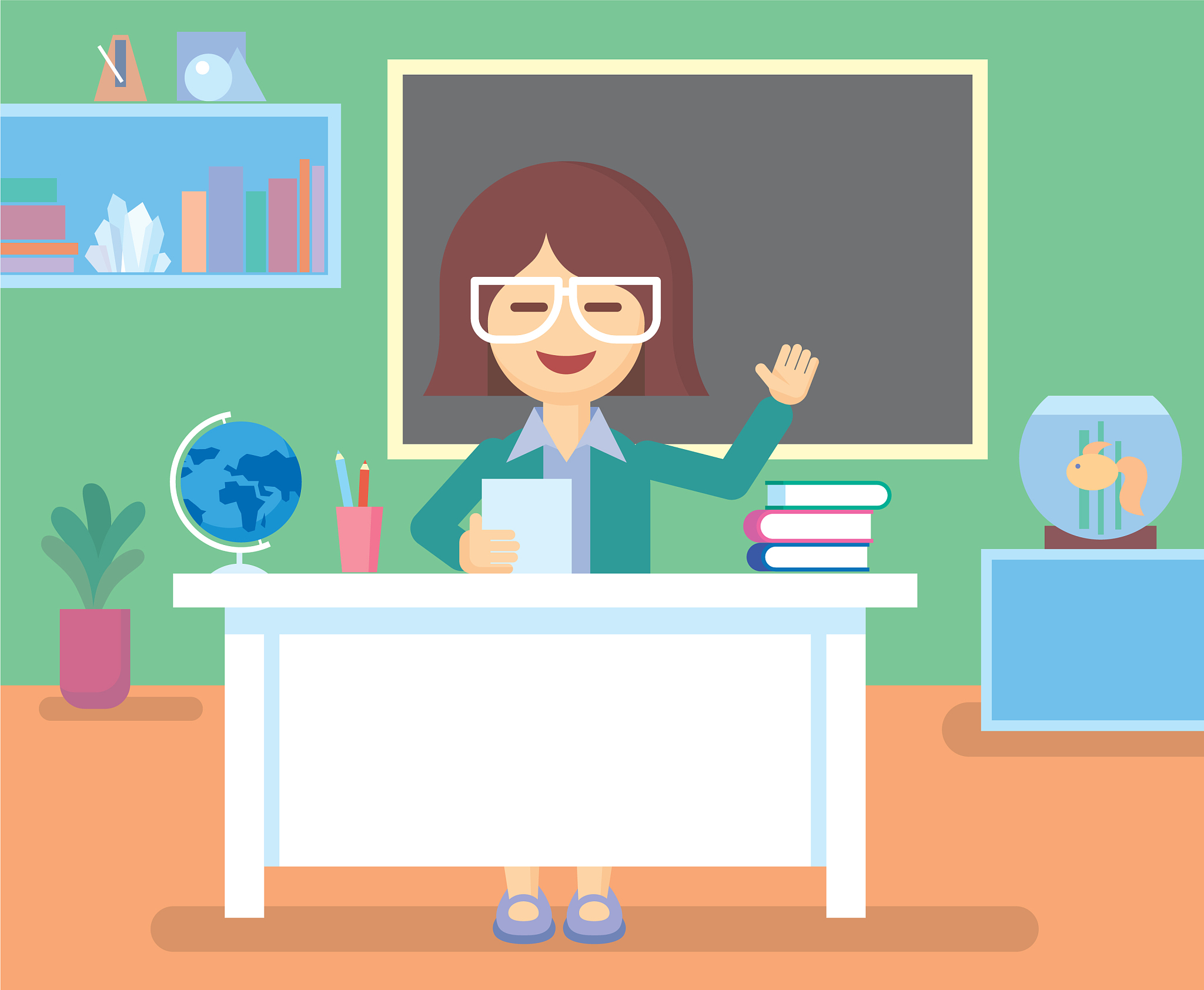 teacher in class room