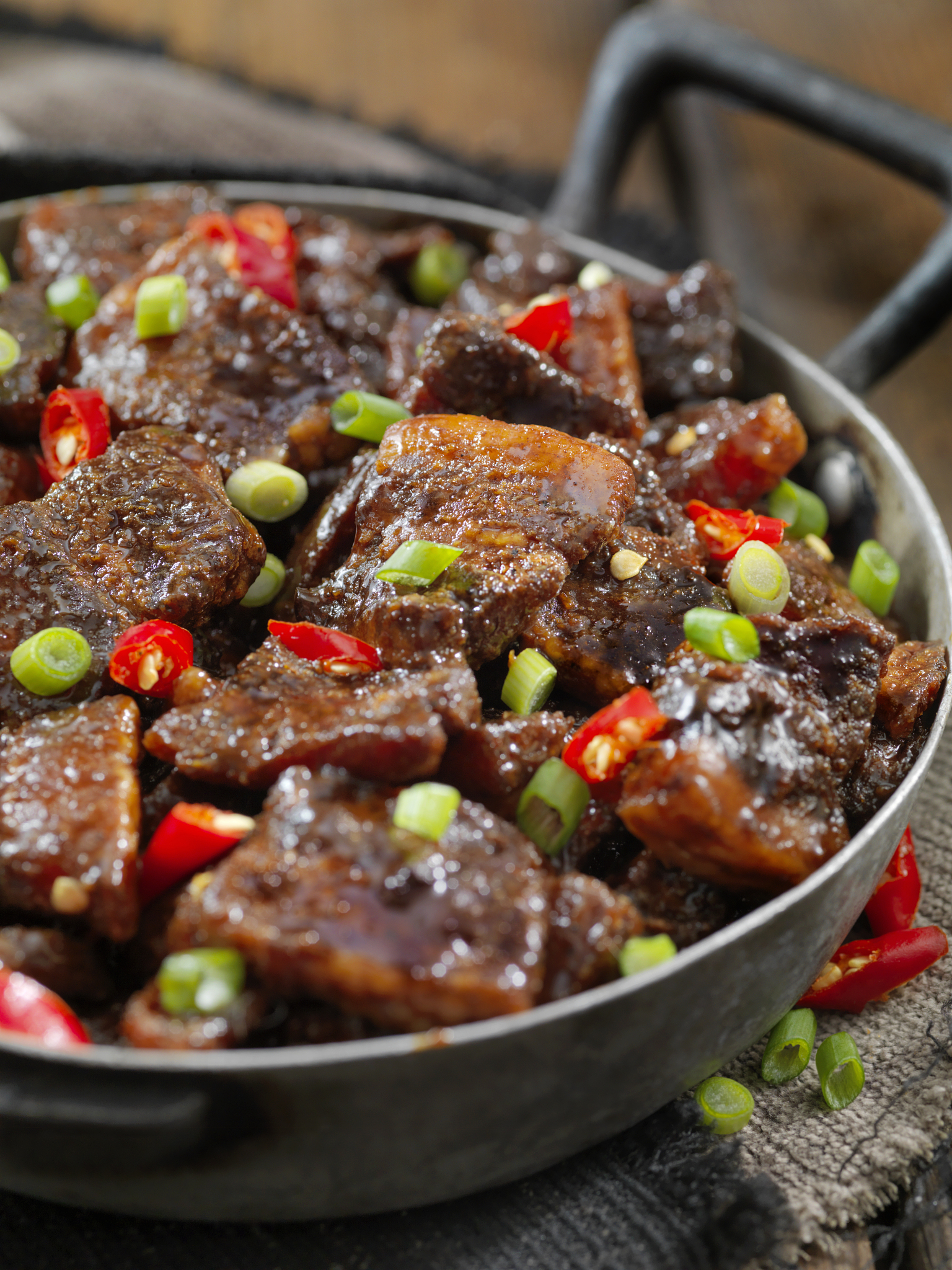 sticky, bourbon and honey glazed pork belly bites