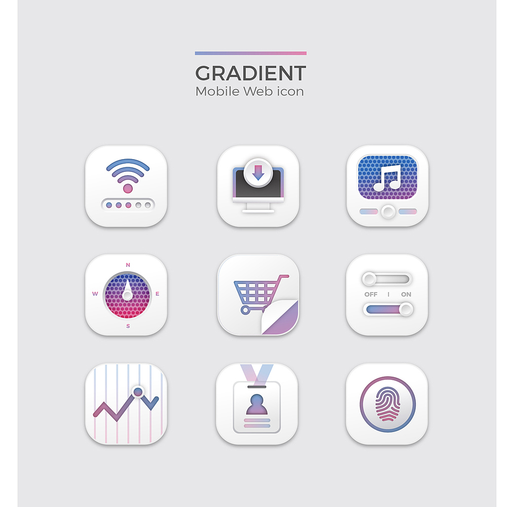 mobile icon set