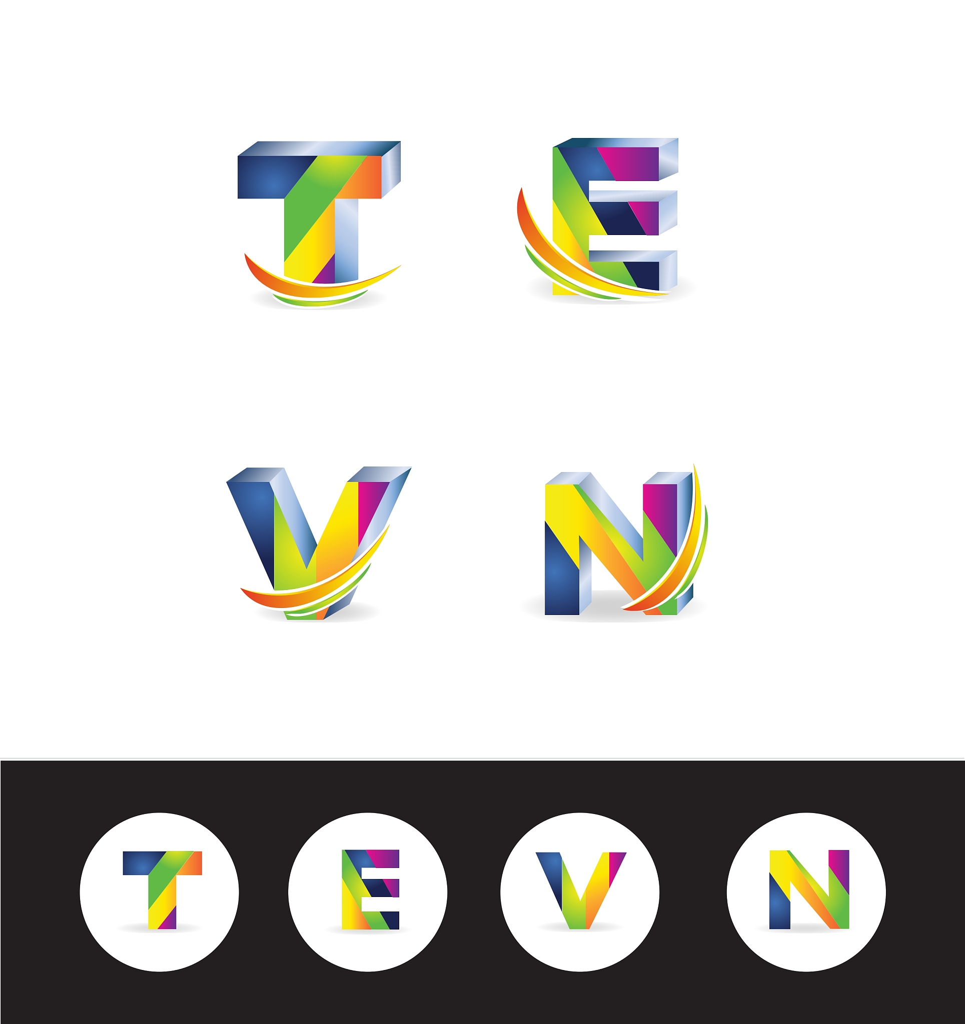 3d letter logo icon alphabet