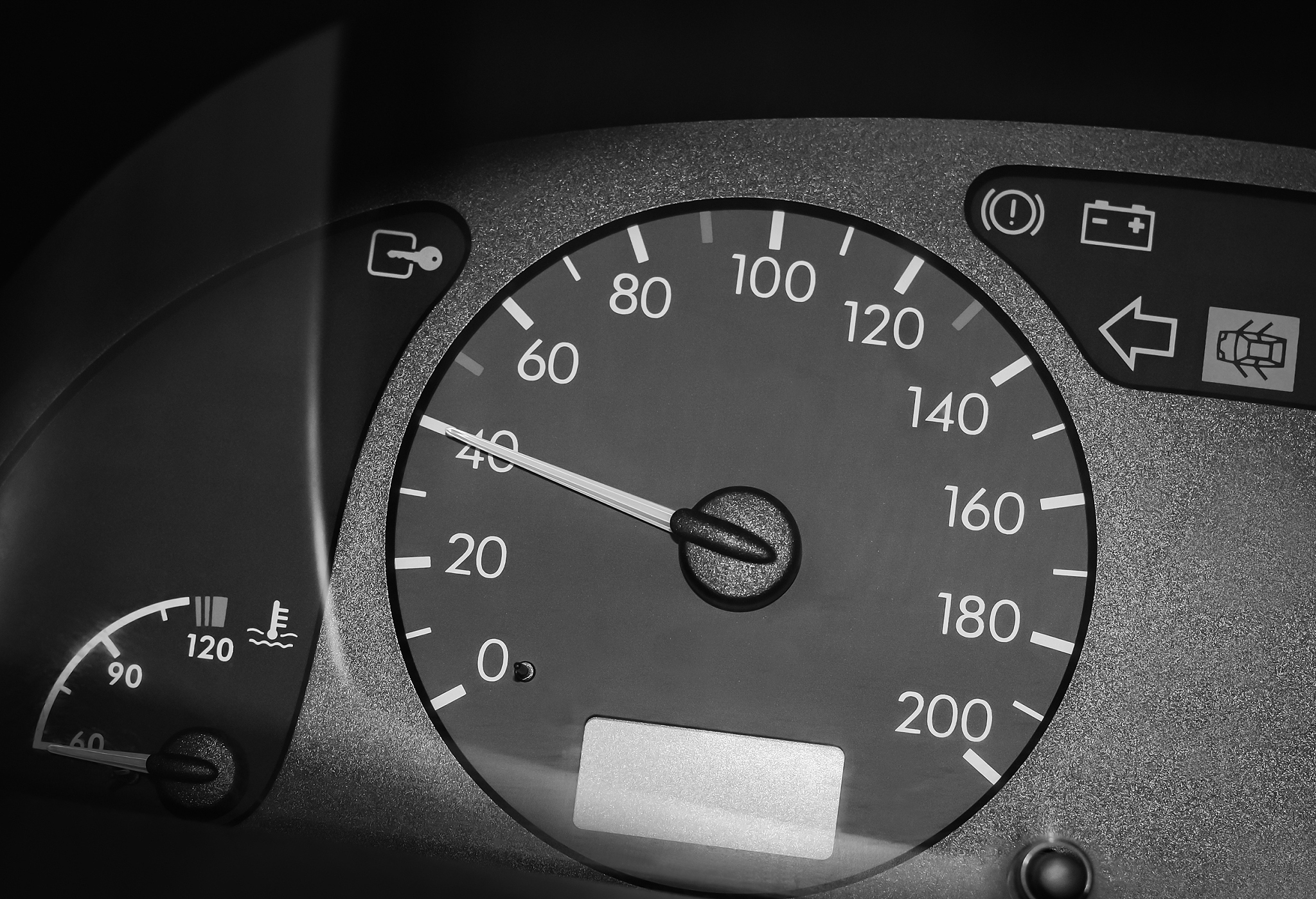 closeup of a speedometer