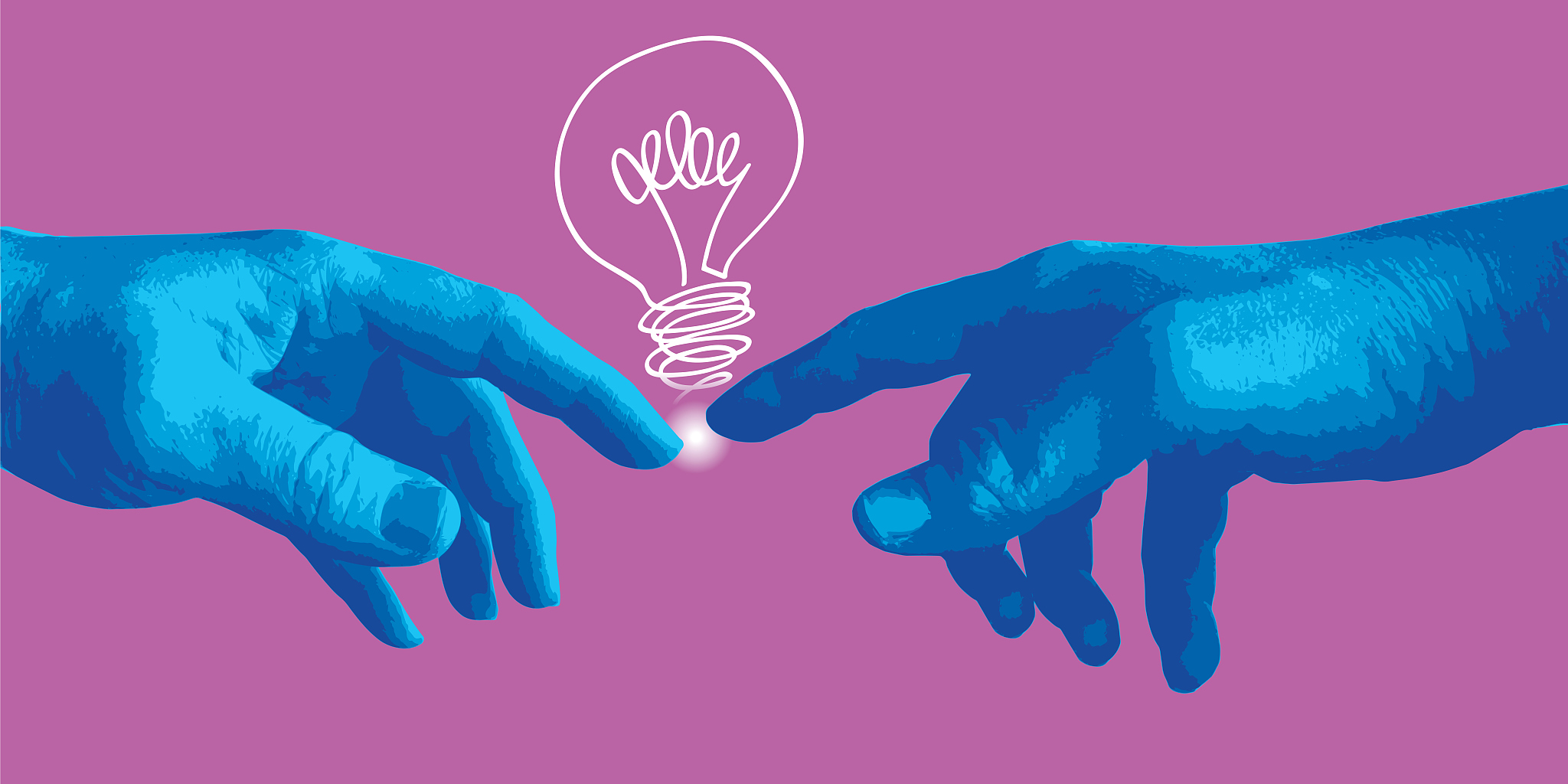 concept of creation and communication, with the hands of adam an
