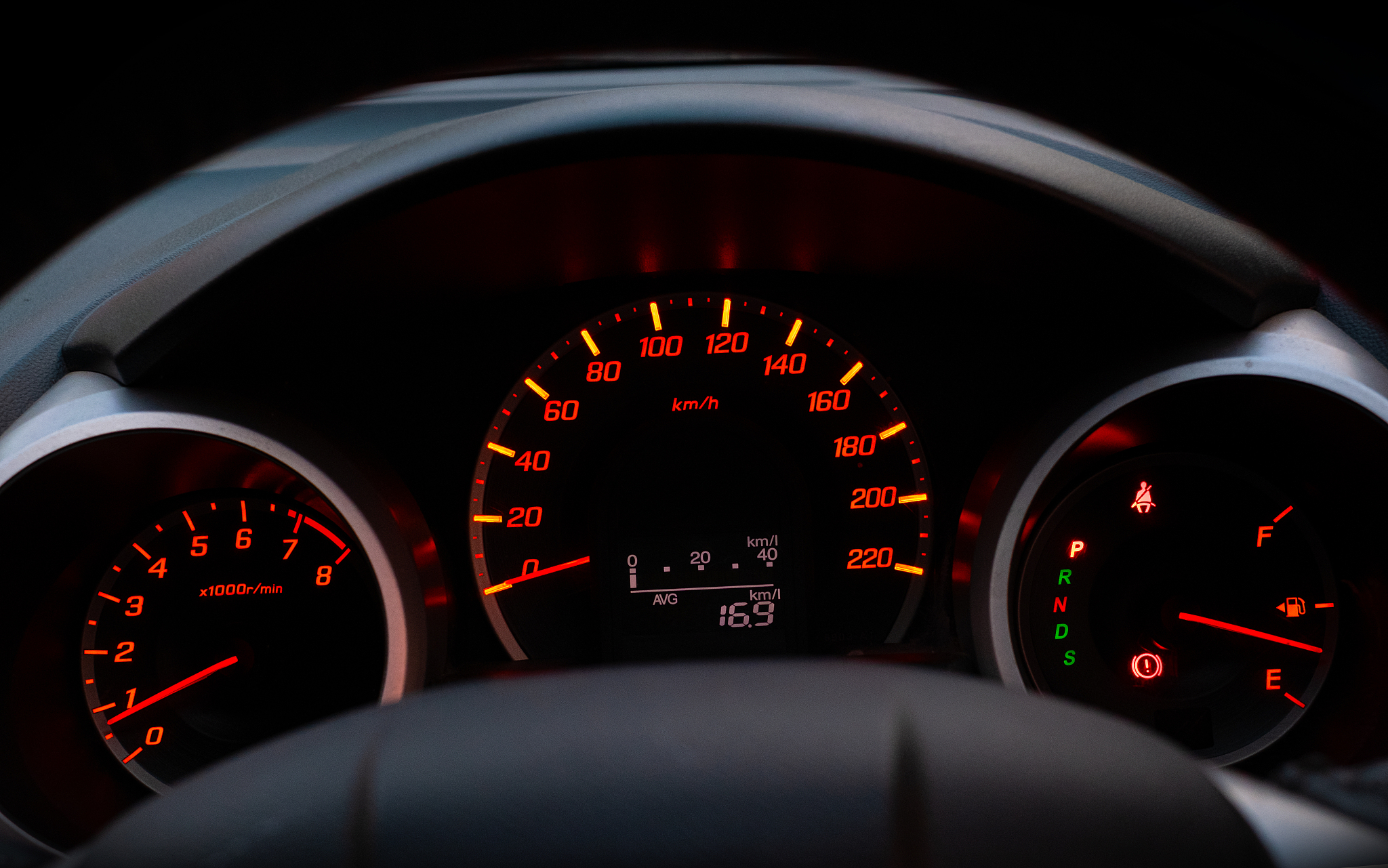 close-up of car dashboard