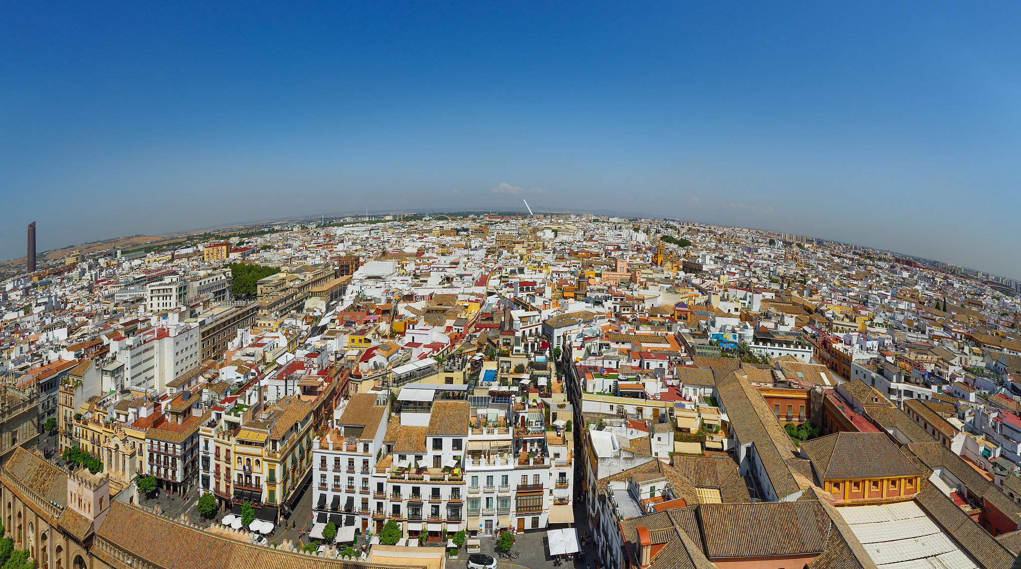 panoramic view of seville from the height of the giralda tower o