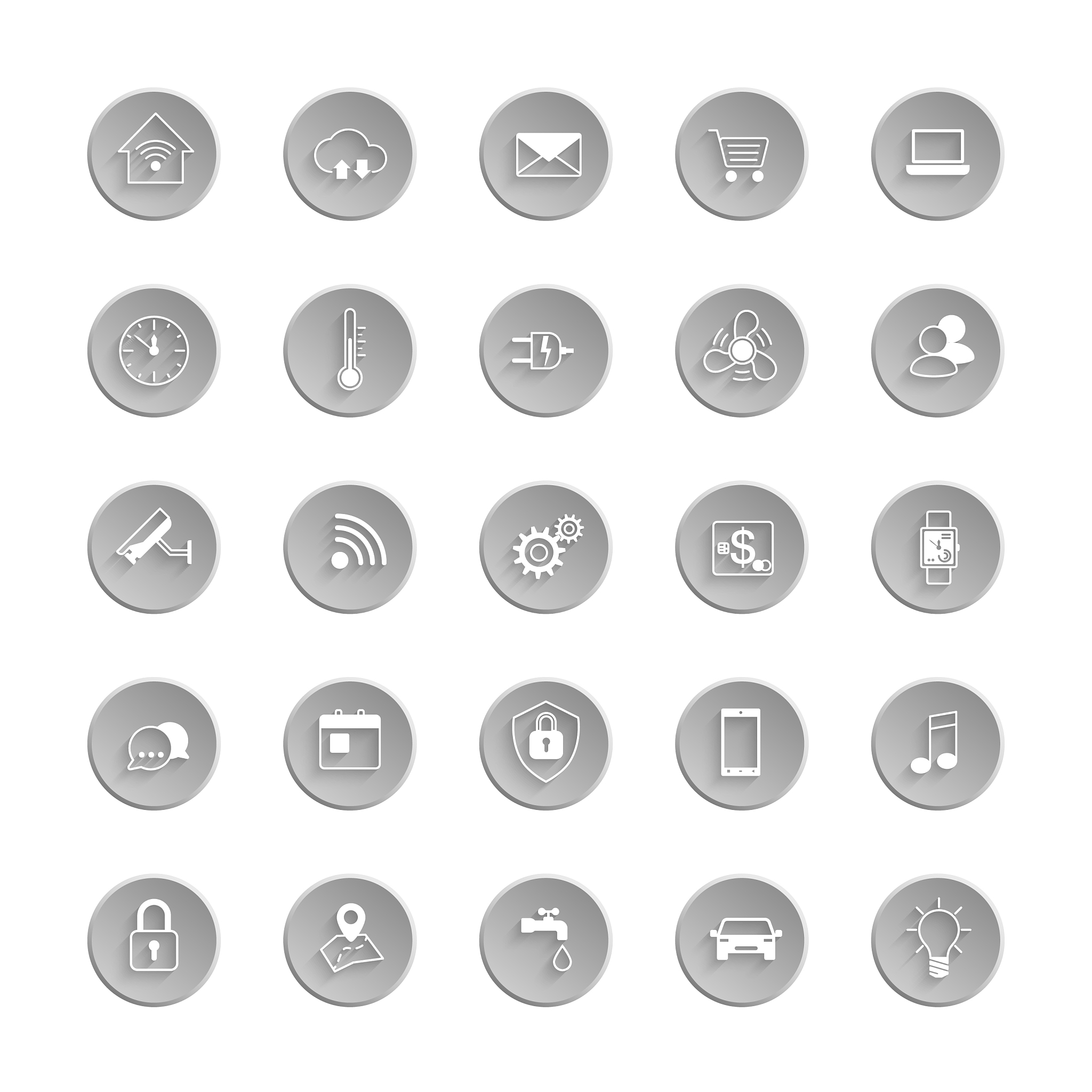 internet of things web icon set automation system