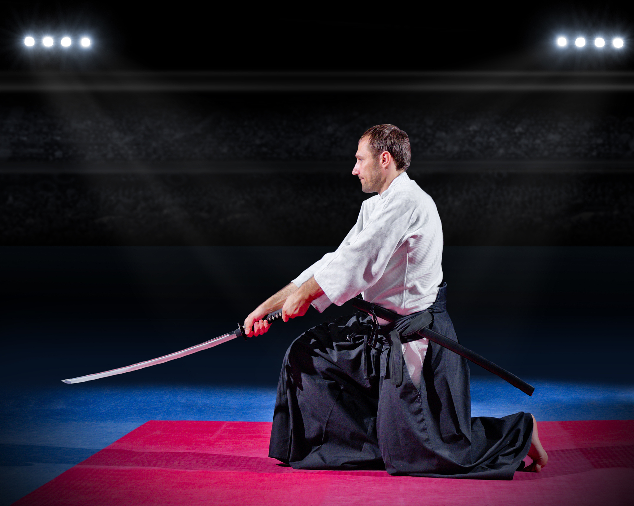 aikido fighter with sword